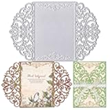 Lace Flower Metal Cutting Dies for Card Making, Wedding Invitation Card Border Die Cuts Carbon Steel Embossing Stencil Template Cutting Tools for DIY Scrapbooking Paper Card Photo Album Craft Supplies