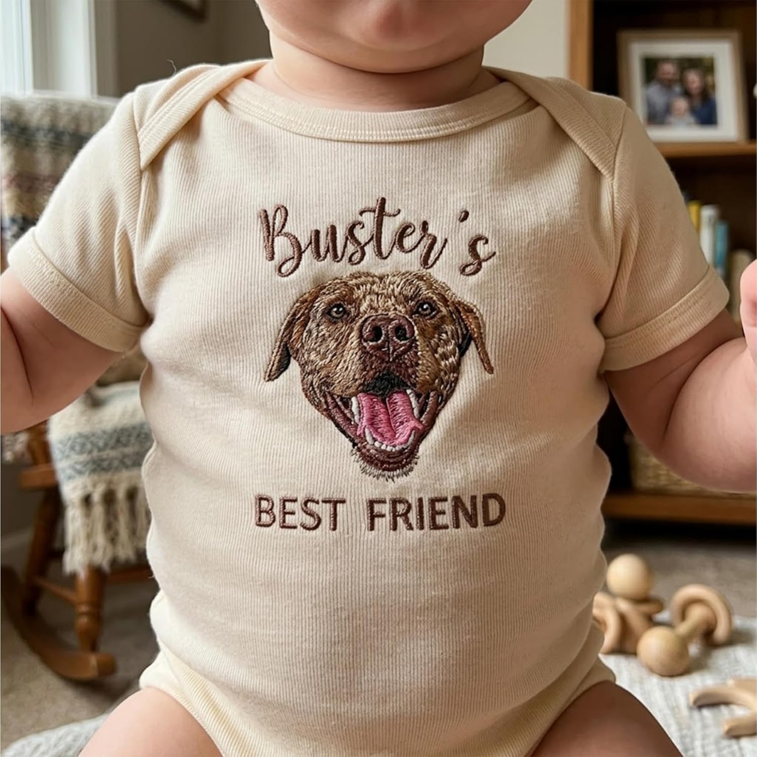 COUPLEHOODIES Personalized Baby Onesie Bodysuit – Custom Embroidery Gift for Pregnancy Reveal Baby Shower or First Grandchild