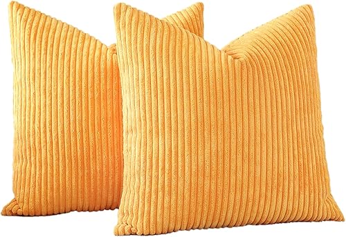 Miniatura 7 de OTOSTAR Juego de 2 fundas de almohada decorativas bohemias de pana suave de 16 x 24 pulgadas, fundas de almohada de rayas sólidas para sofá, cama,