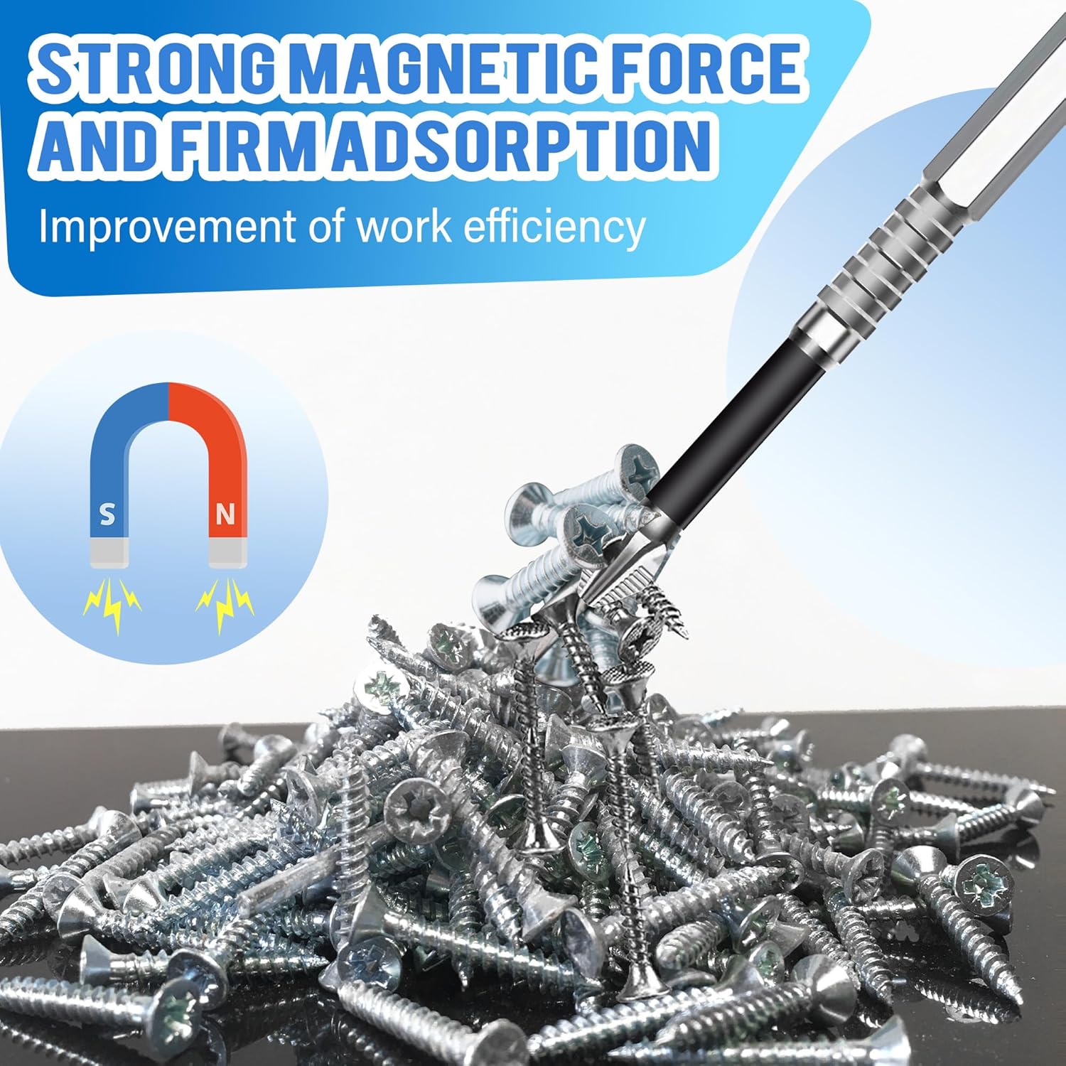 6PCS High Magnetic Screwdriver Drill Bit Set, 2025 New K5 Impact Resistant Non Slip Bit, Upgrade Strong Magnetic Durability Screwdriver Drill Bit Set, 25 50 65 70 90 150mm (1Set)