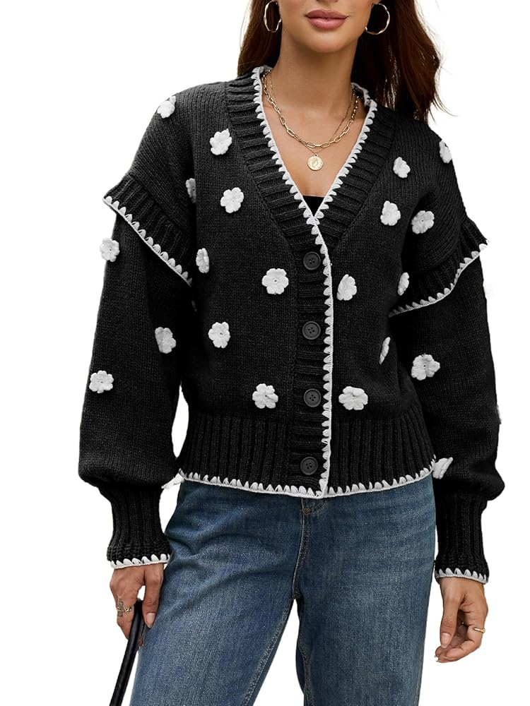 トップス Emma knit flare cardigan set black Black Cable Knit Emma Cardigan | Pomander Place