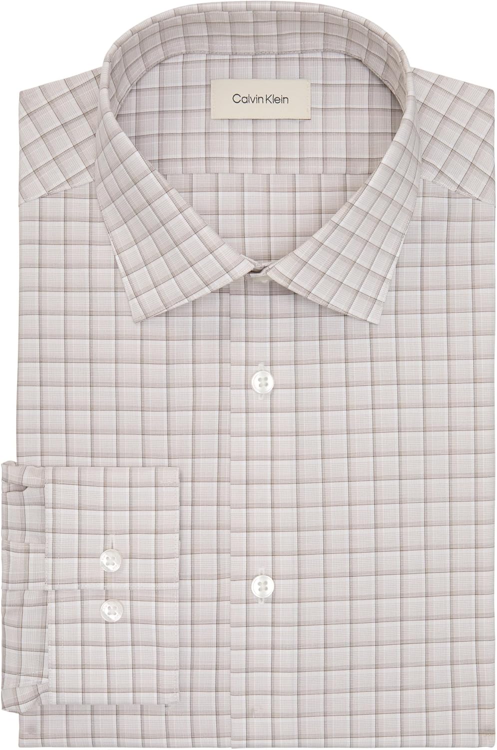 Calvin Klein Mens Dress Shirt Non Iron Stretch Slim Fit Check - Image 3