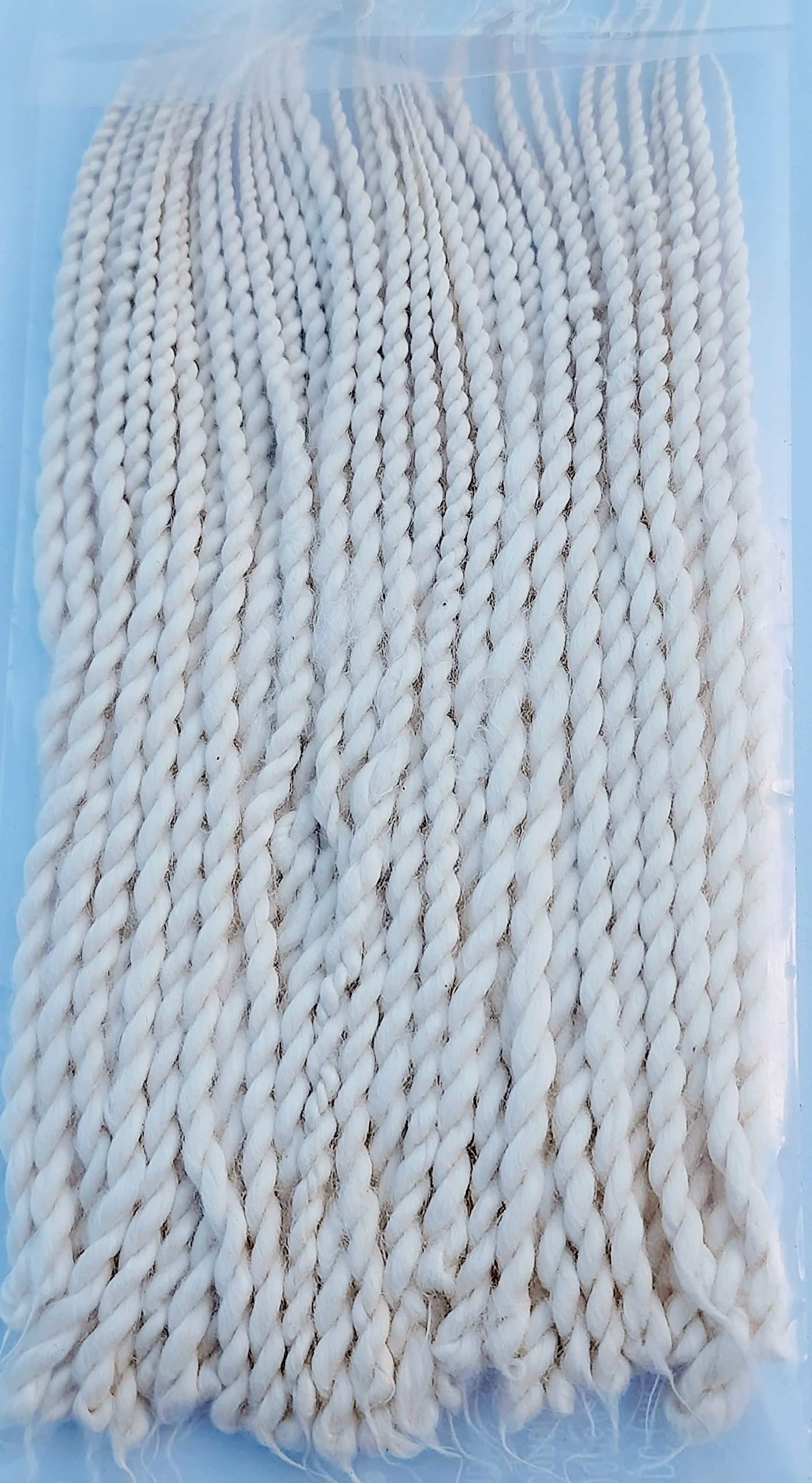 Agnirva White Twisted Long Cotton Wicks Lambi Diya Batti for Pooja 5 to 6 Inch Long Wicks Deepam for Puja Samai batti Samay wat (50 Twisted Wicks in a Pack) Pack of 12