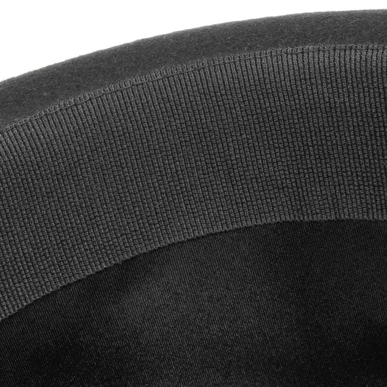 LIERYS Wollfilz Uni Melone Hut Ripsband einfarbig Made in Italy Damen und Herren Sommer Winter