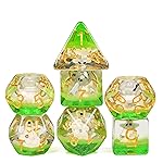 Cusdie 7-Die DND Dice, Polyhedral Dice Set Filled with Animal, for Role Playing Game D&D Dice (Spirit)