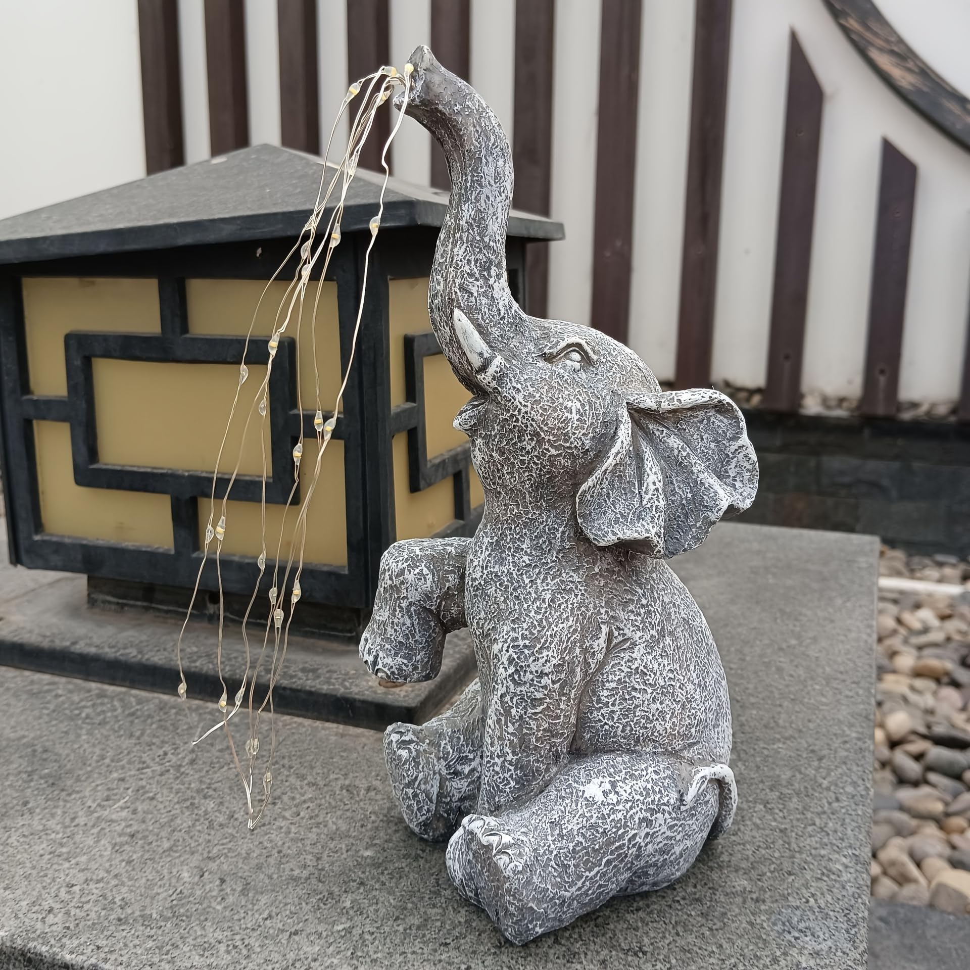 Amazon.com: Solar-Powered Resin Elephant Fountain - Water Spray