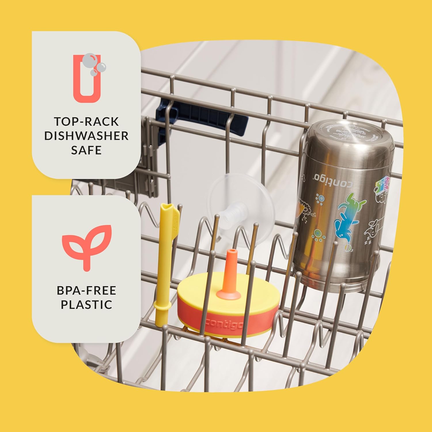 Contigo Leighton Straw Tumbler, 12 oz, Pineapple (Dogs) - Image 4