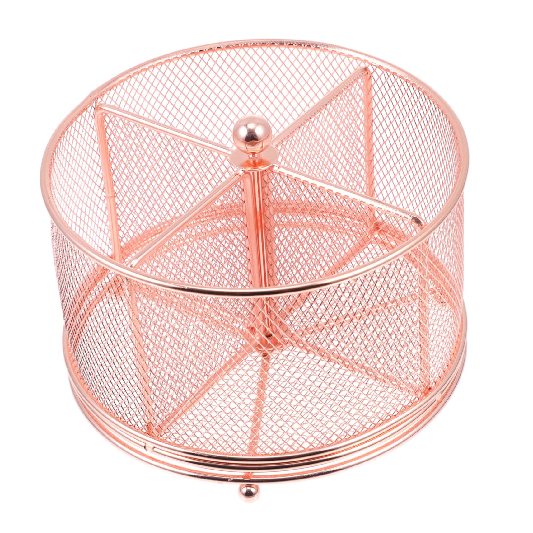 Uonlytech Drehbarer Stiftehalter mit Fächern Organizer für Schreibtisch für Stifte Kosmetikpinsel und Alltagsgegenstände aus Hochwertigem und Robustem Gefertigt Elegante Roségoldene