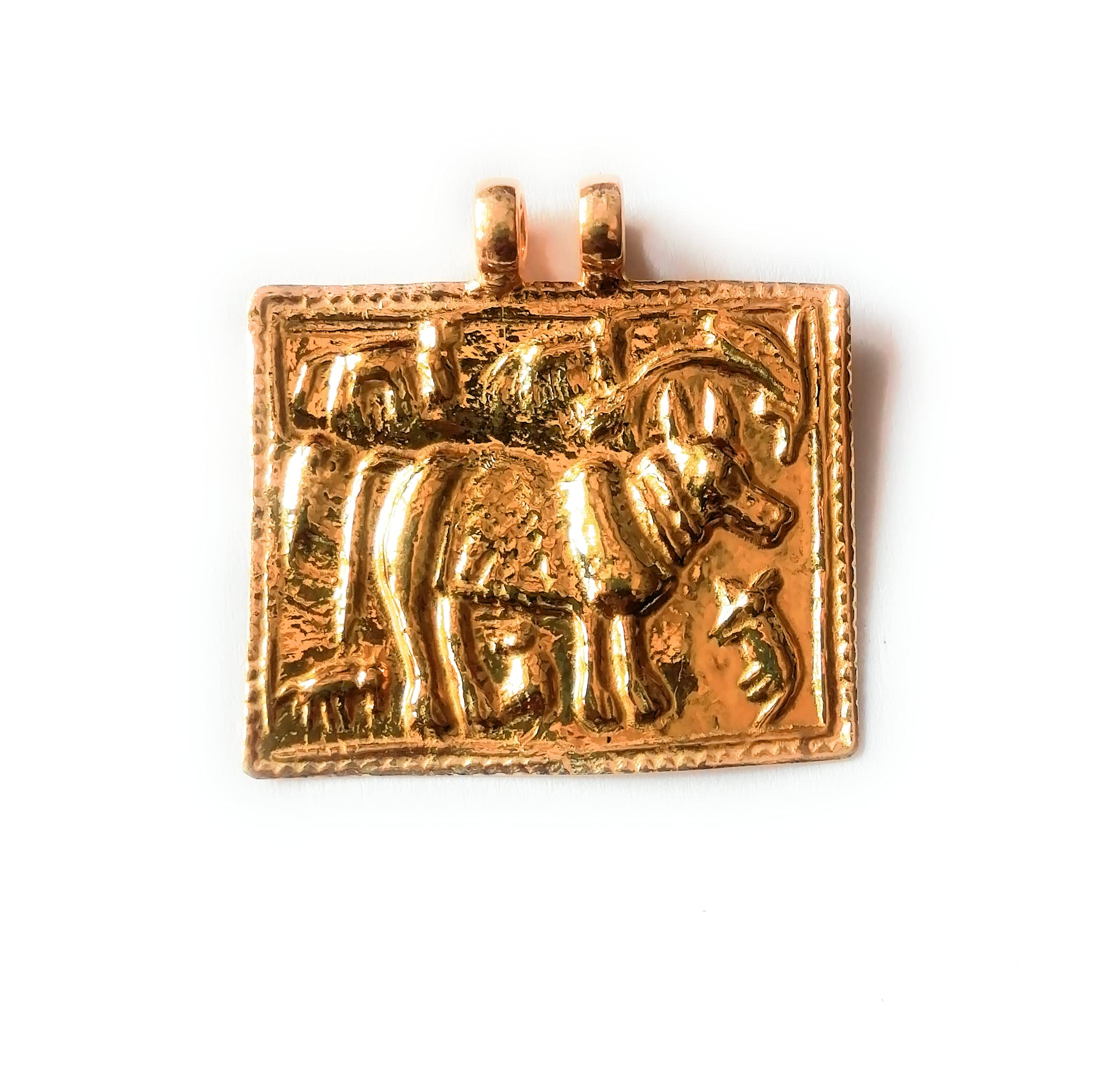 Gold Plated Sterling Silver Sahu Bachde, AHOI Ashtami AHOI MATA Pendant [Locket] 1pcs