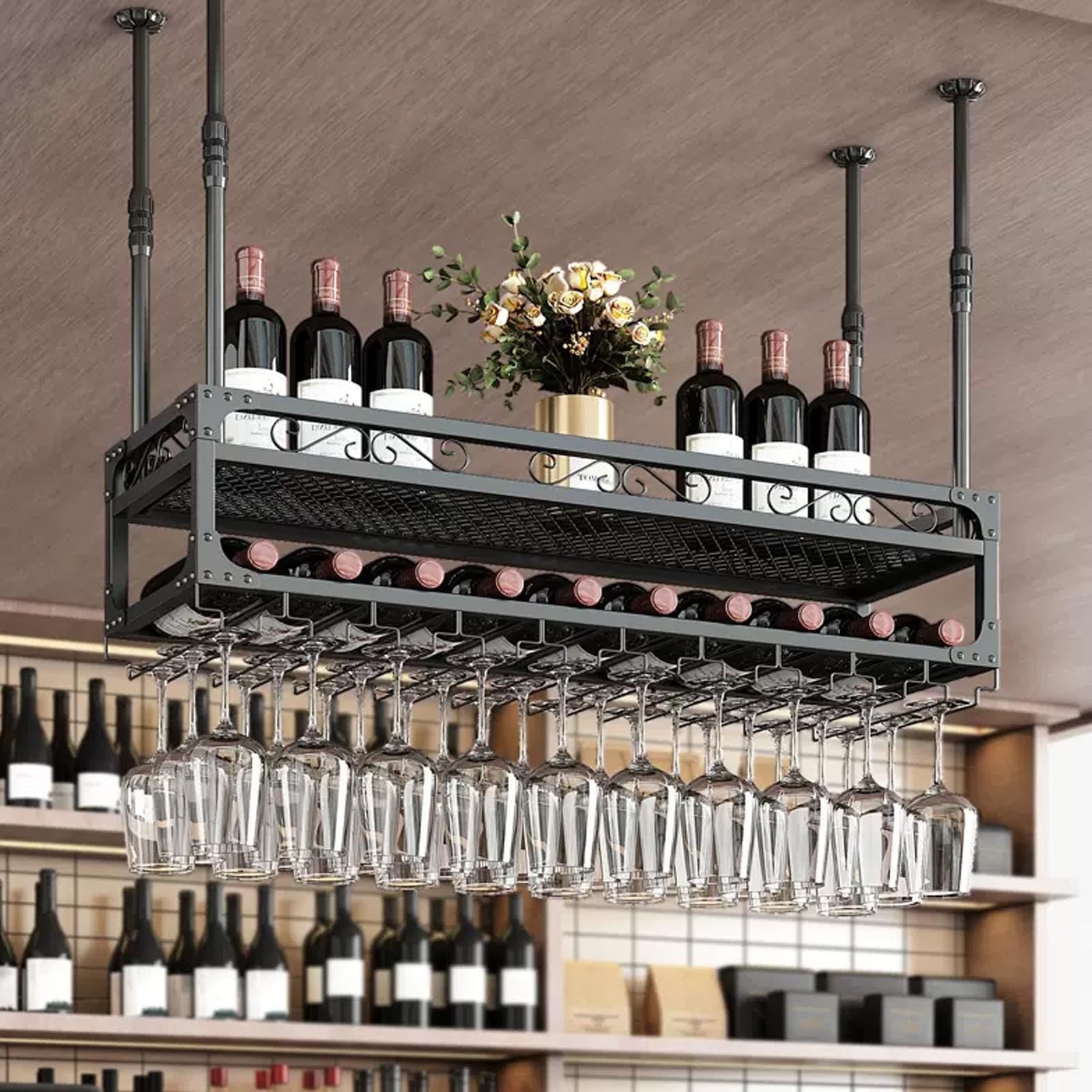 Casier à vin mural pour bouteilles de vin afin de libérer de l'espace de bar