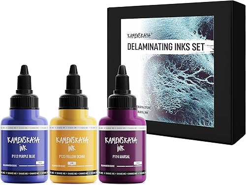 KAMENSKAYA Set de tinta de alcohol delaminante #11 - Tintas de alcohol autodividibles - 3 piezas de 1.35 fl oz (1.4 fl oz) cada una