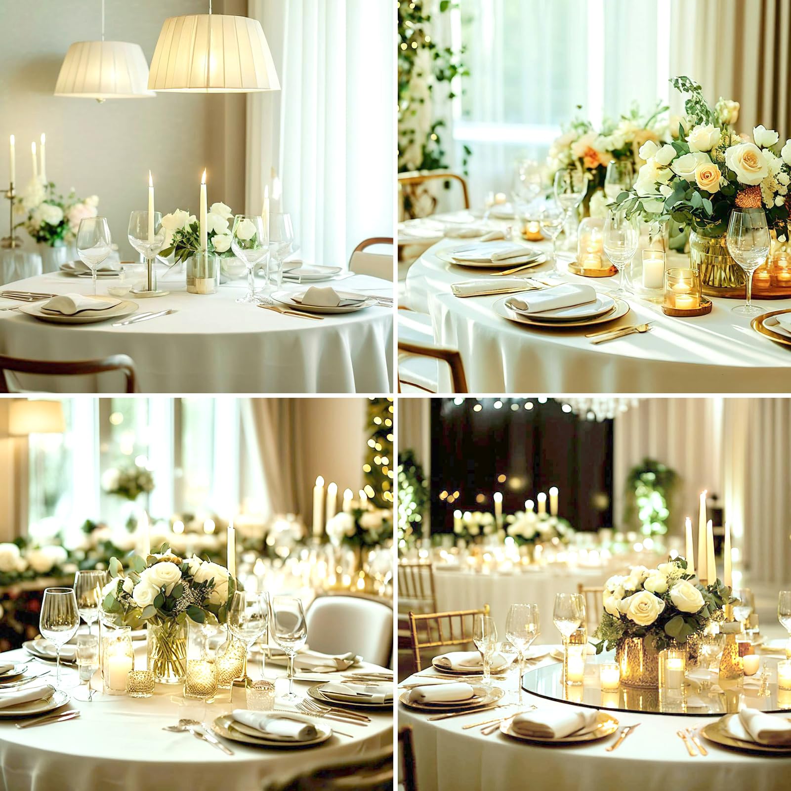 Ivory Round Tablecloths - 10 Pack (120 Inch) -3
