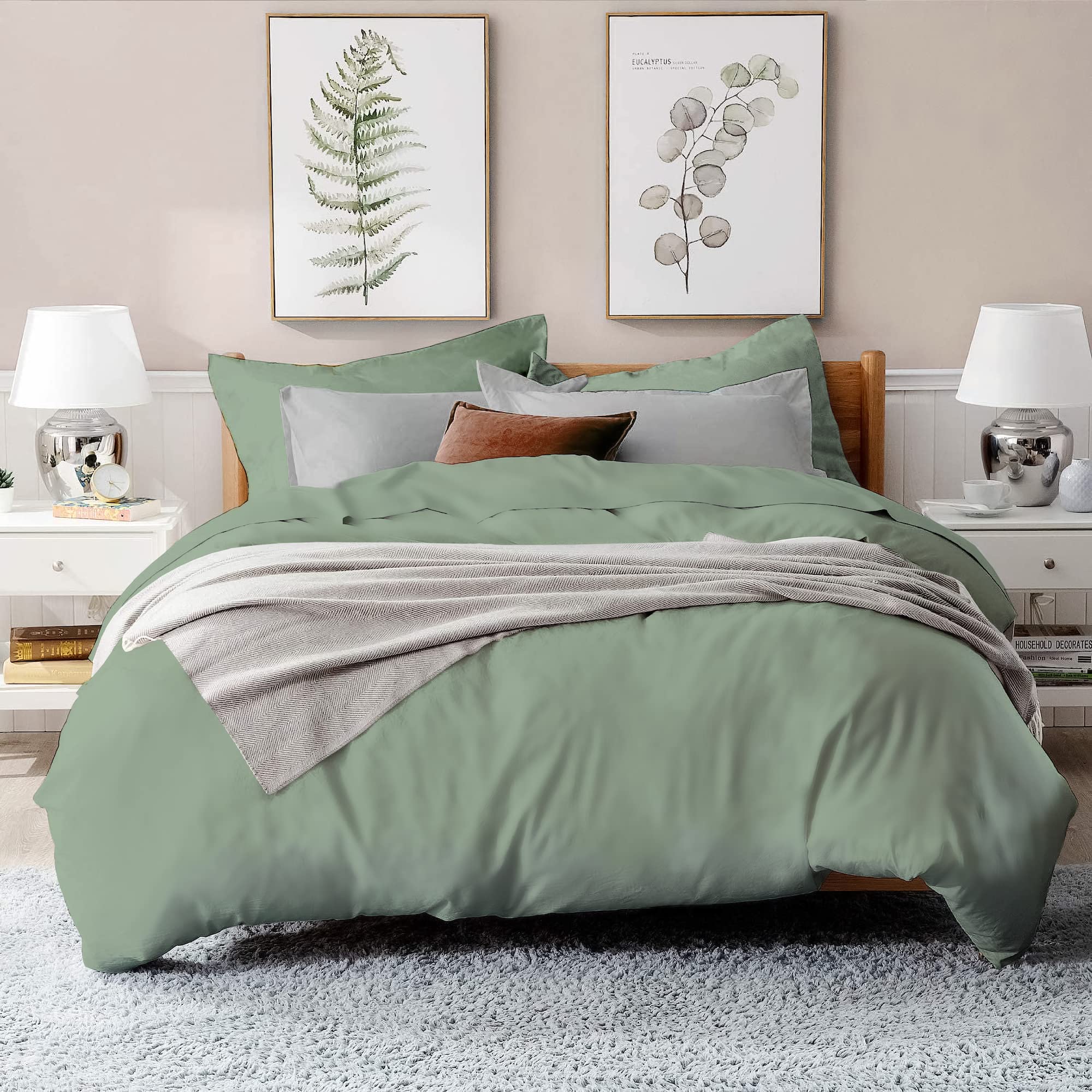 Bamboo Bay Sage Green Duvet Cover 