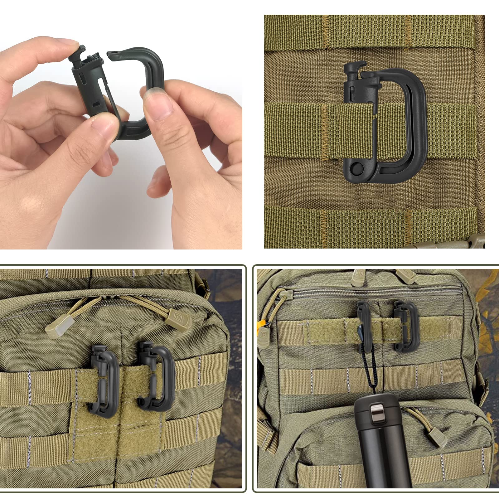 Portable Outdoor Backpack Quick-Hanging D-Style Ring Hook Connection Buckle U-Shape Tactical Buckle Mountaineering Multiuse Carabiner Keyring - Cup Hanger, Hanger Decor