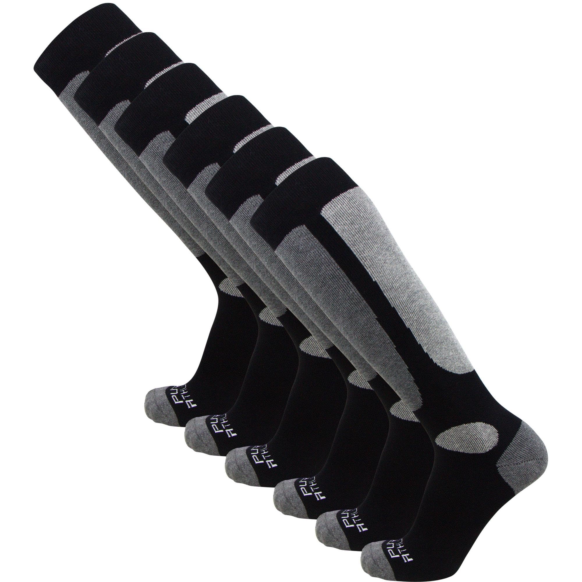 Value - Calcetines de esquí para hombre y mujer (snowboard, invierno, clima frío) - Negro - L/XL