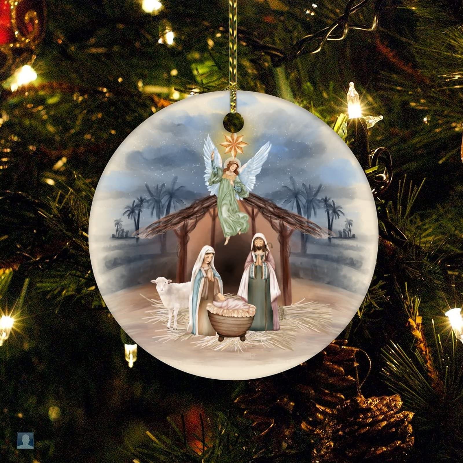 Decoración Cristiana Adornos Navideños Belén Madera - 5 Piezas, Escena  Nacimiento Jesús, Para Árbol De Navidad Adornos Madera Belén Navideño, image size:1600x1600