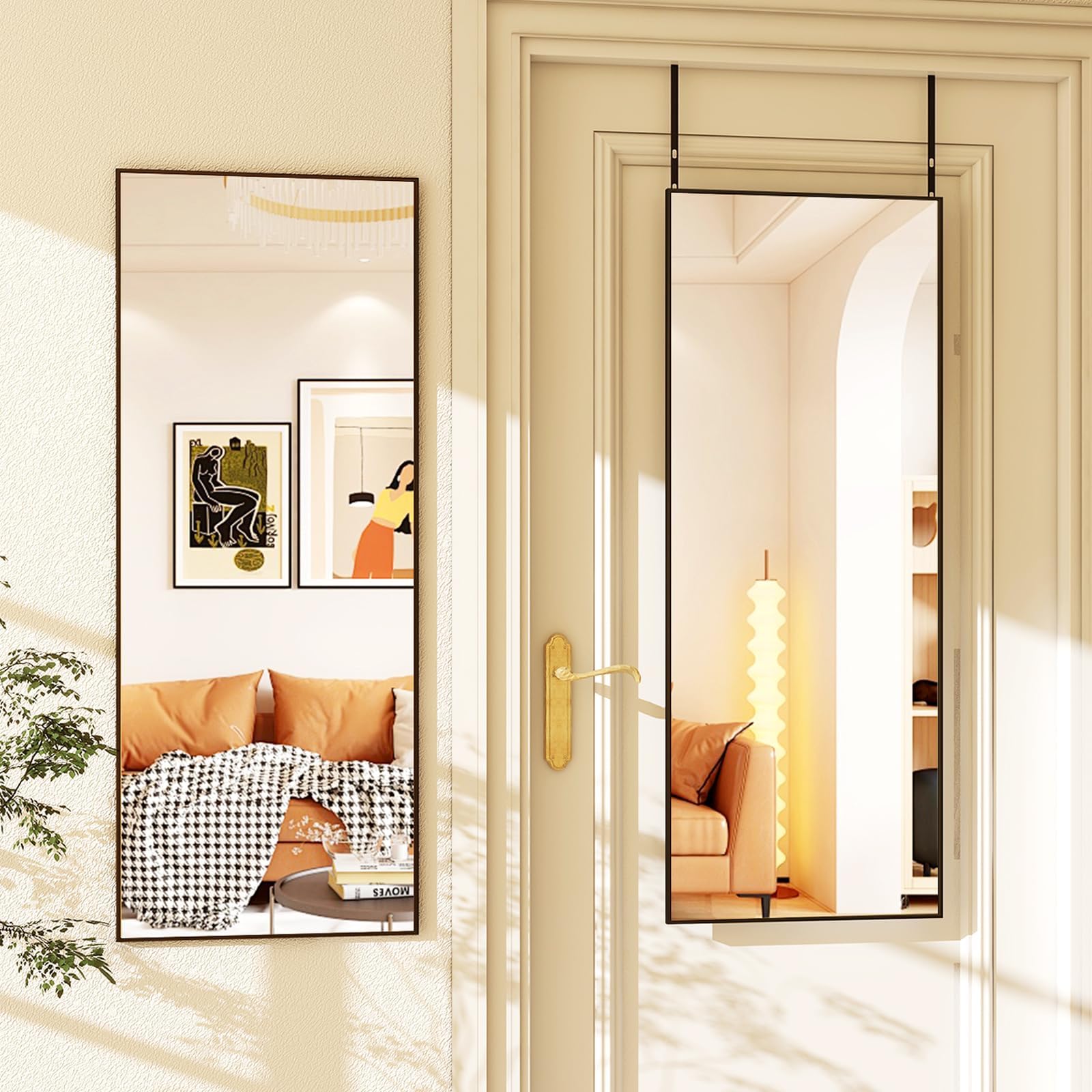 Suidia Door Mirror, Full Length Mirror Over The Door 14"x