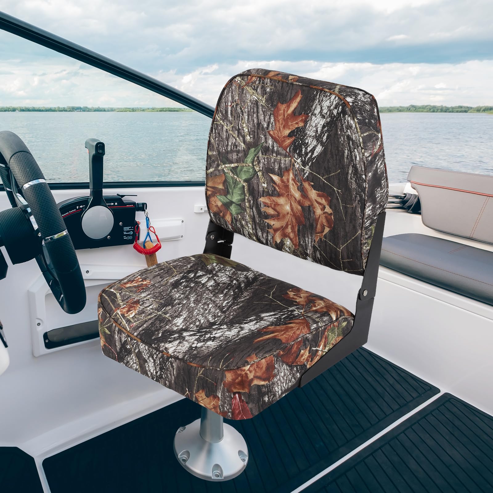 Siège De Bateau, Siège De Pêche, Dossier Haut, Pliable, Coussin En Mousse Haute Densité, Avec Sangles, Avec Vis De Fixation, Pour Voilier, Pour Bateau De Pêche, Pour Yacht