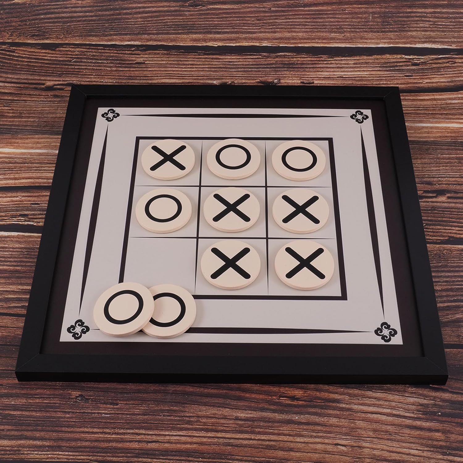 Wall Mounted Games - 16 inch Wall Art Tic Tac Toe Game for Game Rooms/Home Decor，Including 2×5 Pieces and Piece Storage Bag - Ideal as Housewarming&Holiday Gift