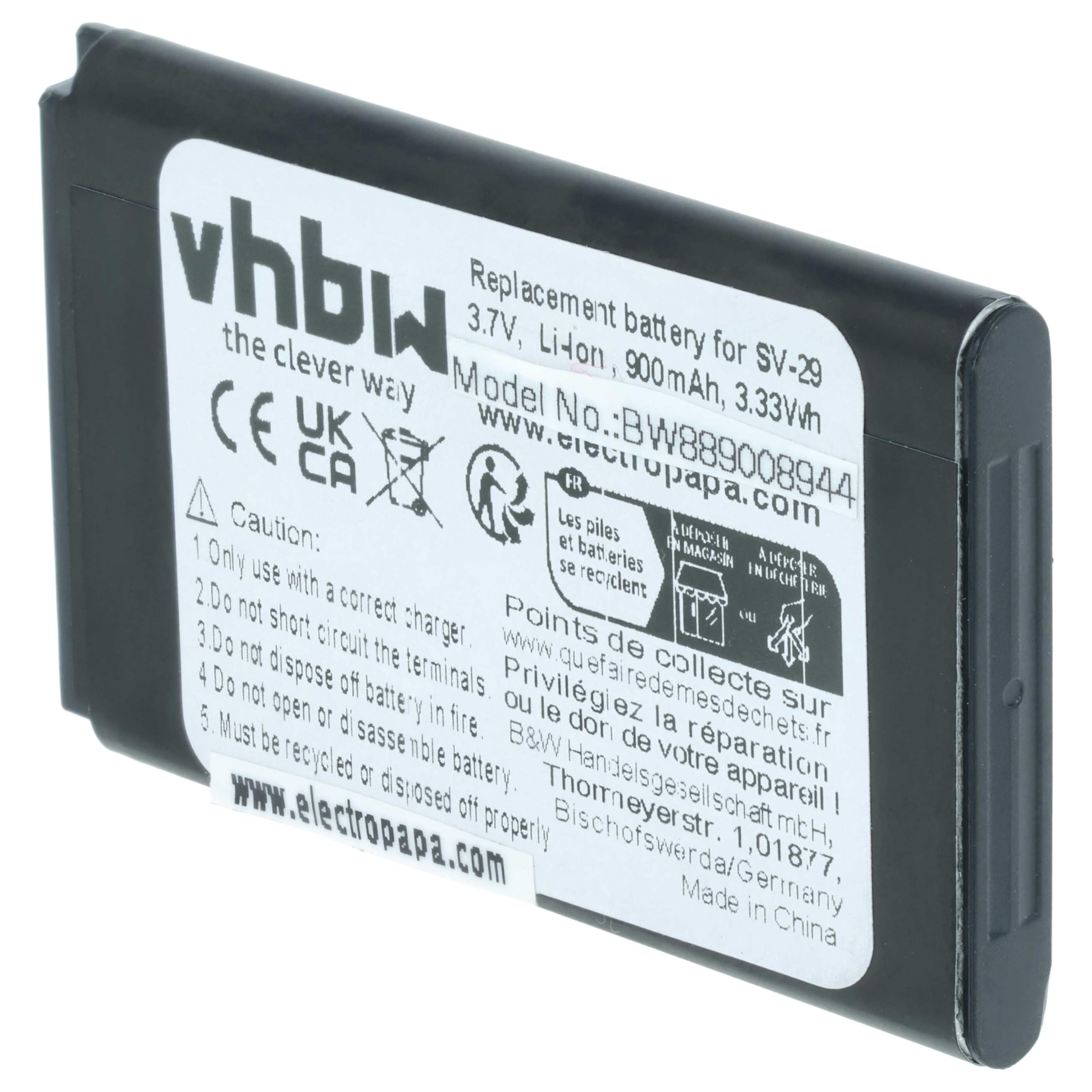 vhbw 10 x Doro DBR-800A bateria do telefonu komórkowego, smartfona (900 mAh, 3,7 V, Li-Ion)