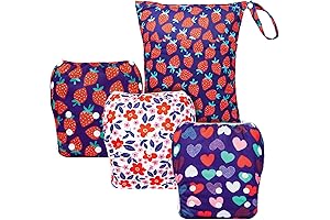 ALVABABY 3-Pack Baby Swim Diapers with Wet Bag | Reusable and Adjustable...