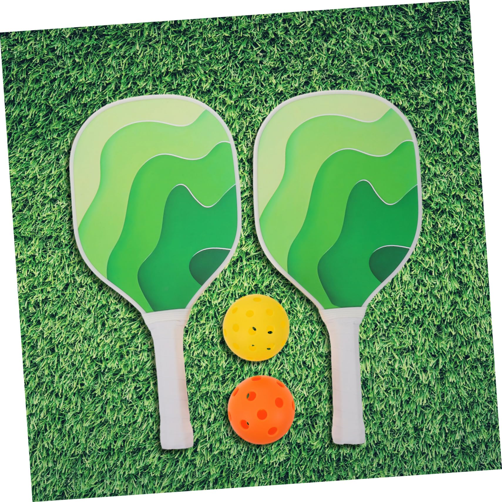 TOYANDONA Racchetta da Pickleball in Fibra Leggera con Cuscini Antiabrasione Set di Racchette per Allenamento e Gioco all Aperto Chiuso per Principianti e Famiglie
