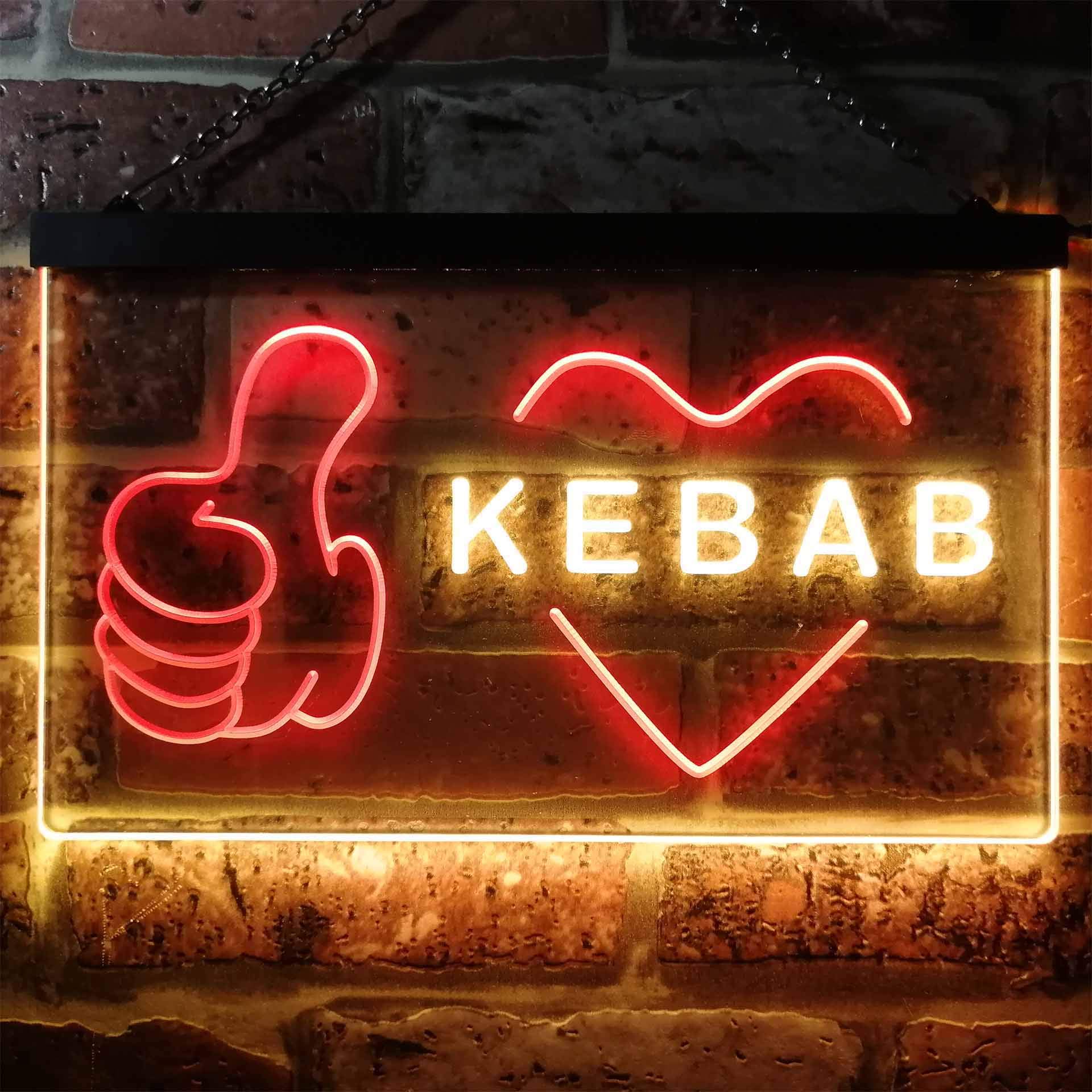 Amazon | Kebab Restaurant Café Wall Décor Open Dual Color LED