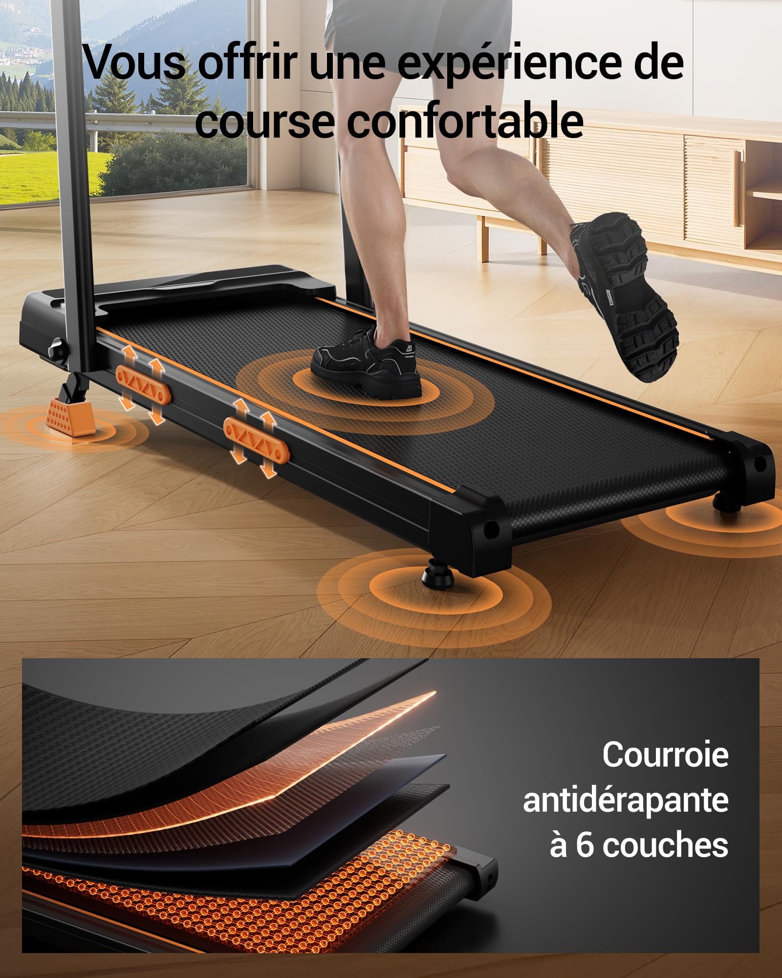 LONTEK Tapis de Marche Pliable Inclinable 16%, 10km/h Tapis de Course Pliable Inclinable, avec Affichage LED, Télécommande, 3.0 HP Treadmill Walking Pad, Tapis de Marche Bureau, 159KG Max Charge