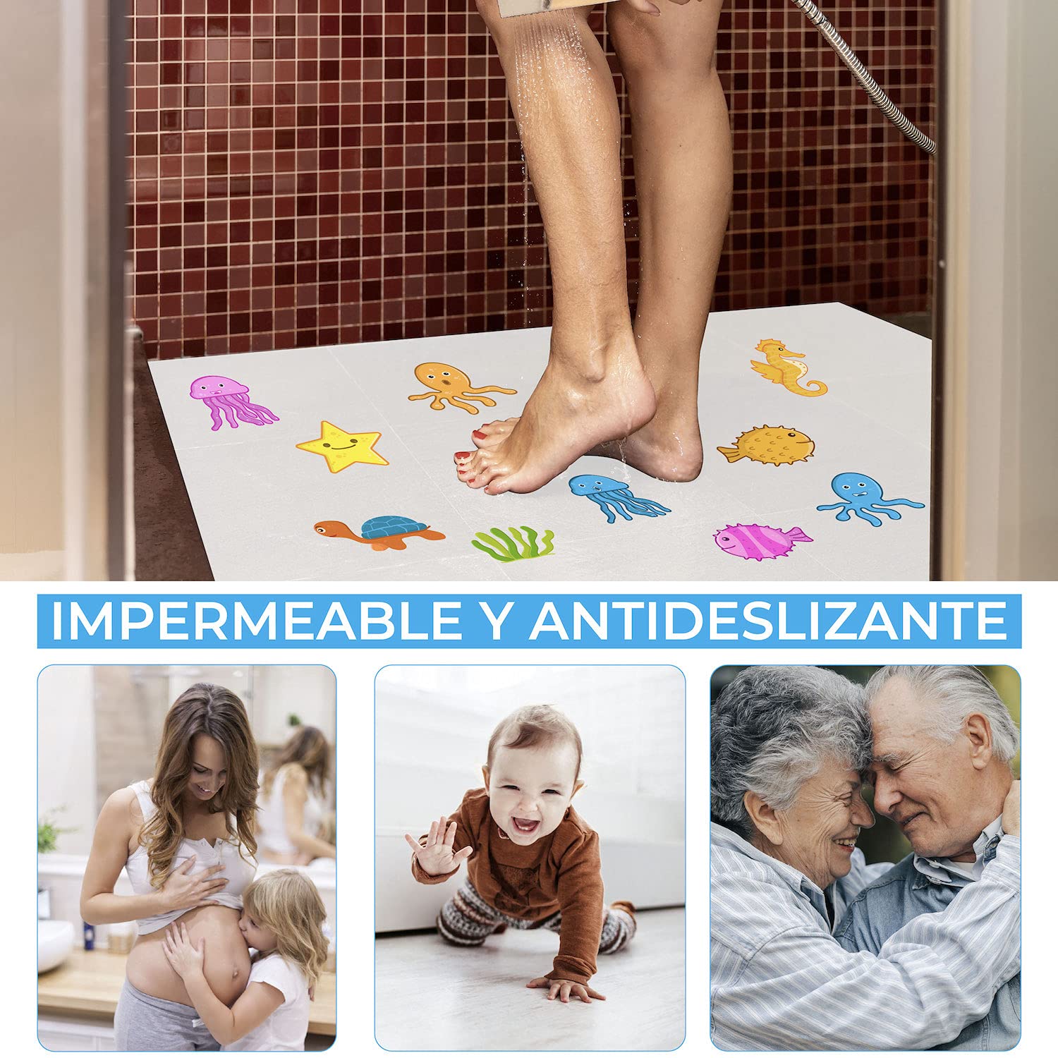 Lot De 10 Autocollants Antidérapants Baignoire - Empreintes Pattes Chat Chien Pour Sécurité Douche