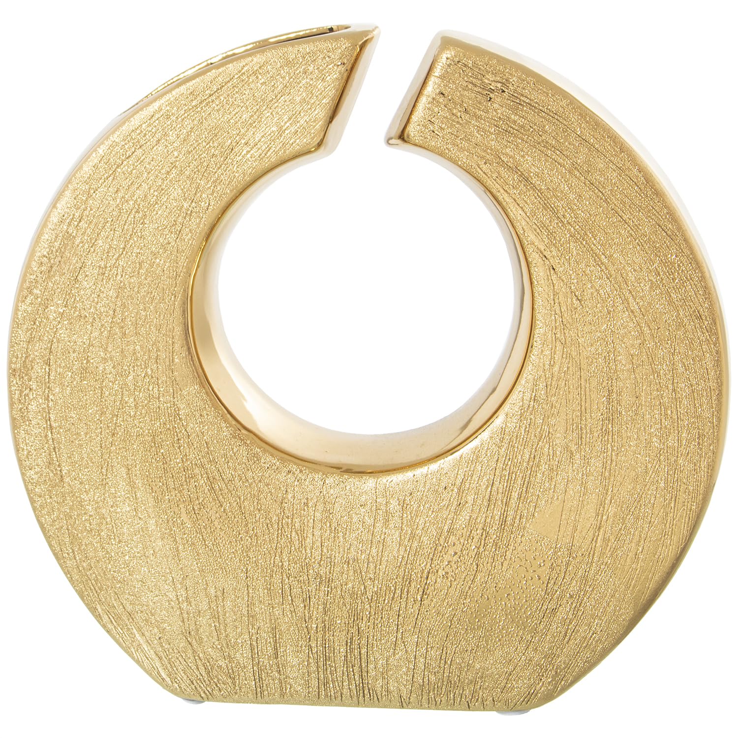 Vase en céramique doré 18x5x20 cm chic pour décoration intérieure élégante
