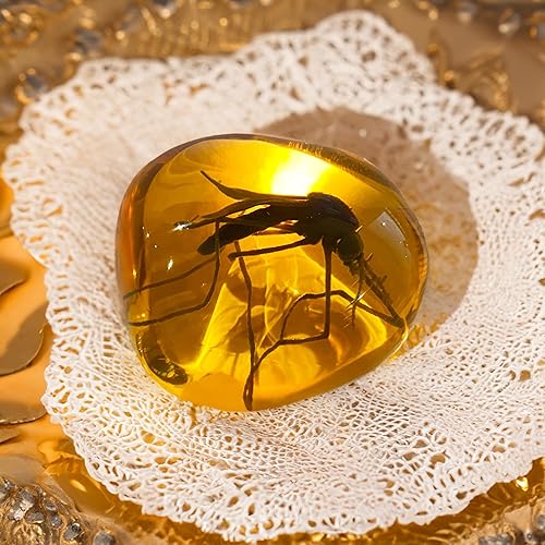 Miniatura 7 de VEOJEIN Mosquito in Amber Fossil Réplica  Ventana antigua del ADN  Reliquia de la era del dinosaurio  Artefacto de resina premium  Perfecto para