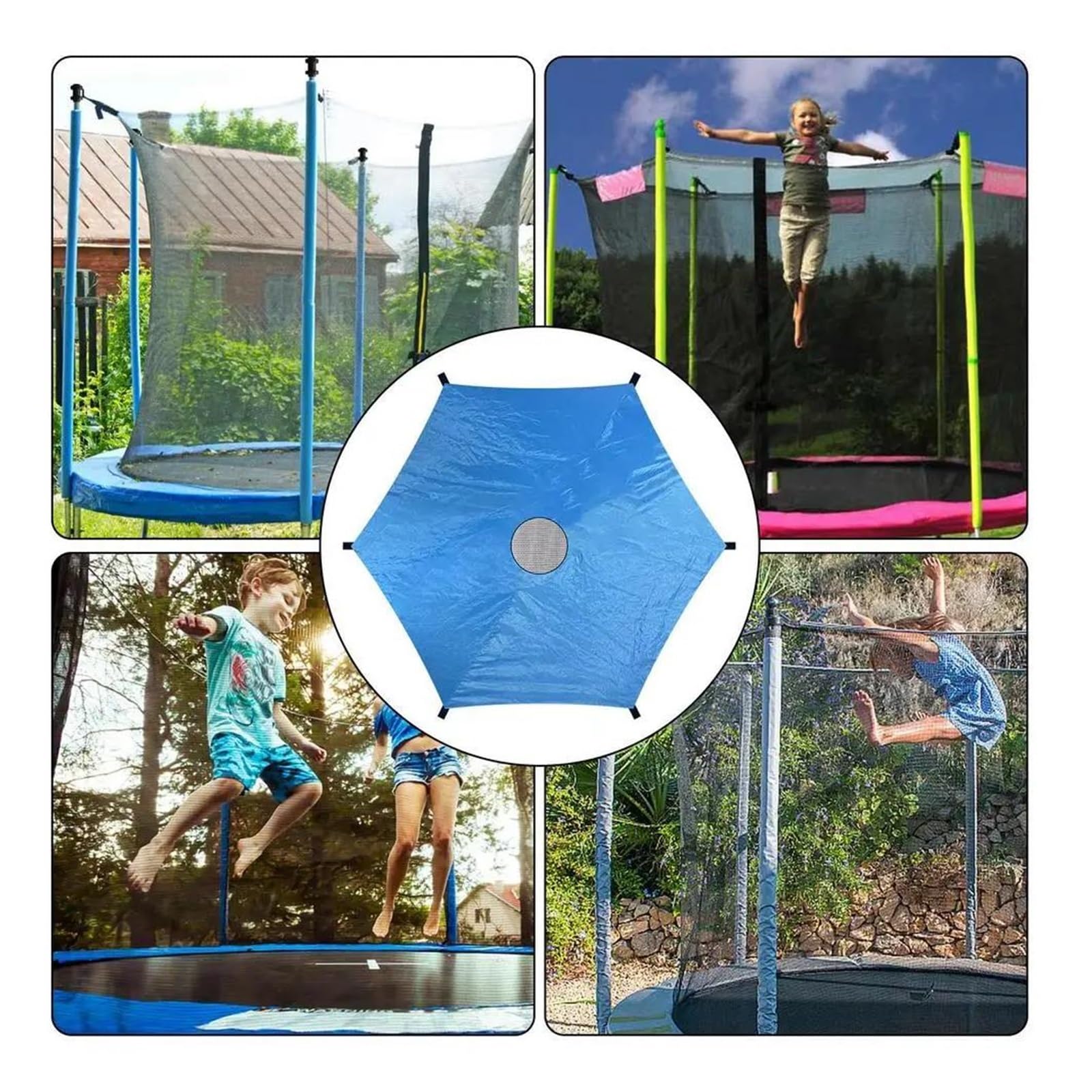 Colchoneta Recambio Exterior Trampolín Cubierta De Sombra para Trampolín, Impermeable, Oxford, Parasol para Trampolín para Exteriores, Anti-UV, Accesorios De Lona para Verano Caluroso