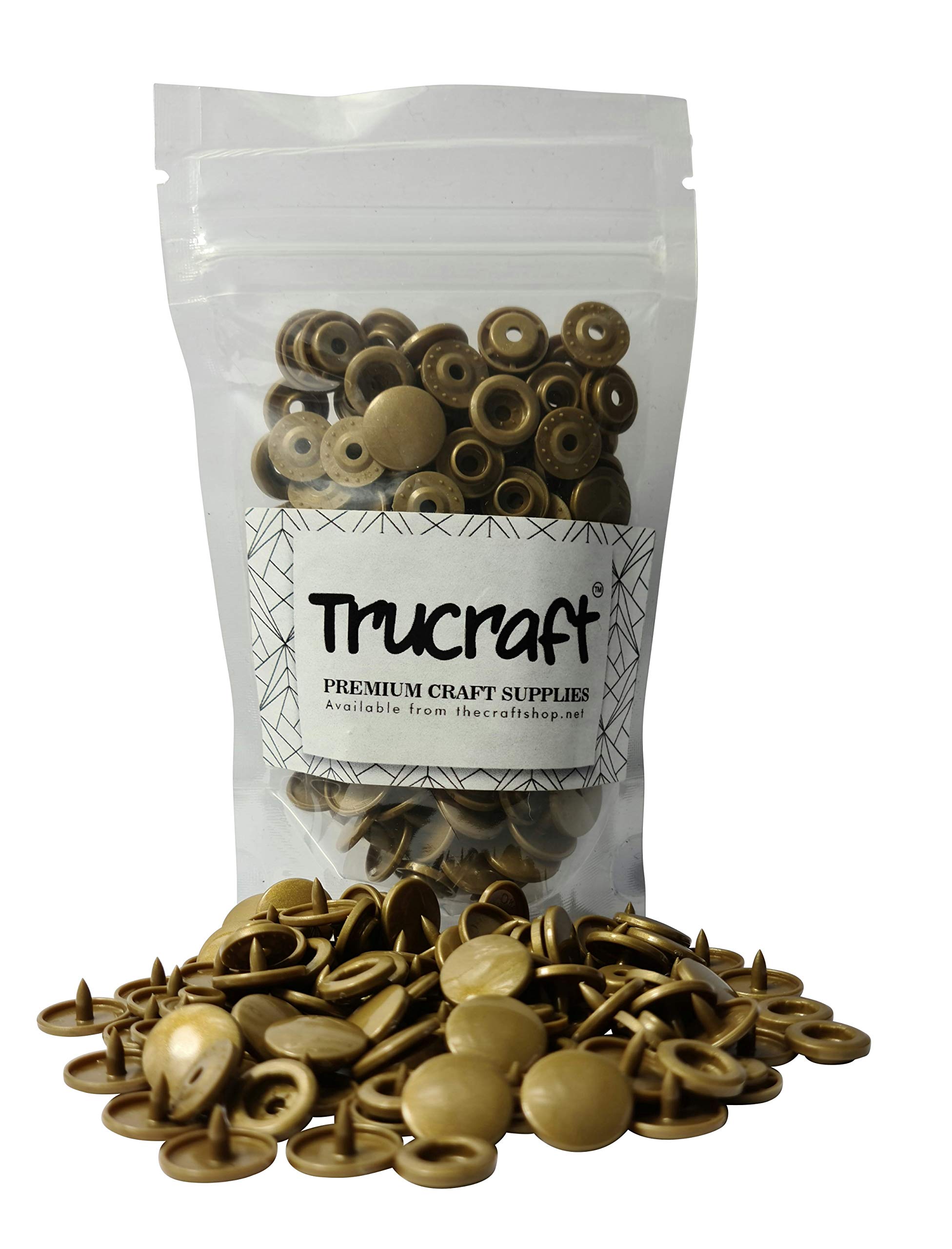 Trucraft Plastic Kam Snaps 50 Sets B11 Glossy Gold Size 20 T5