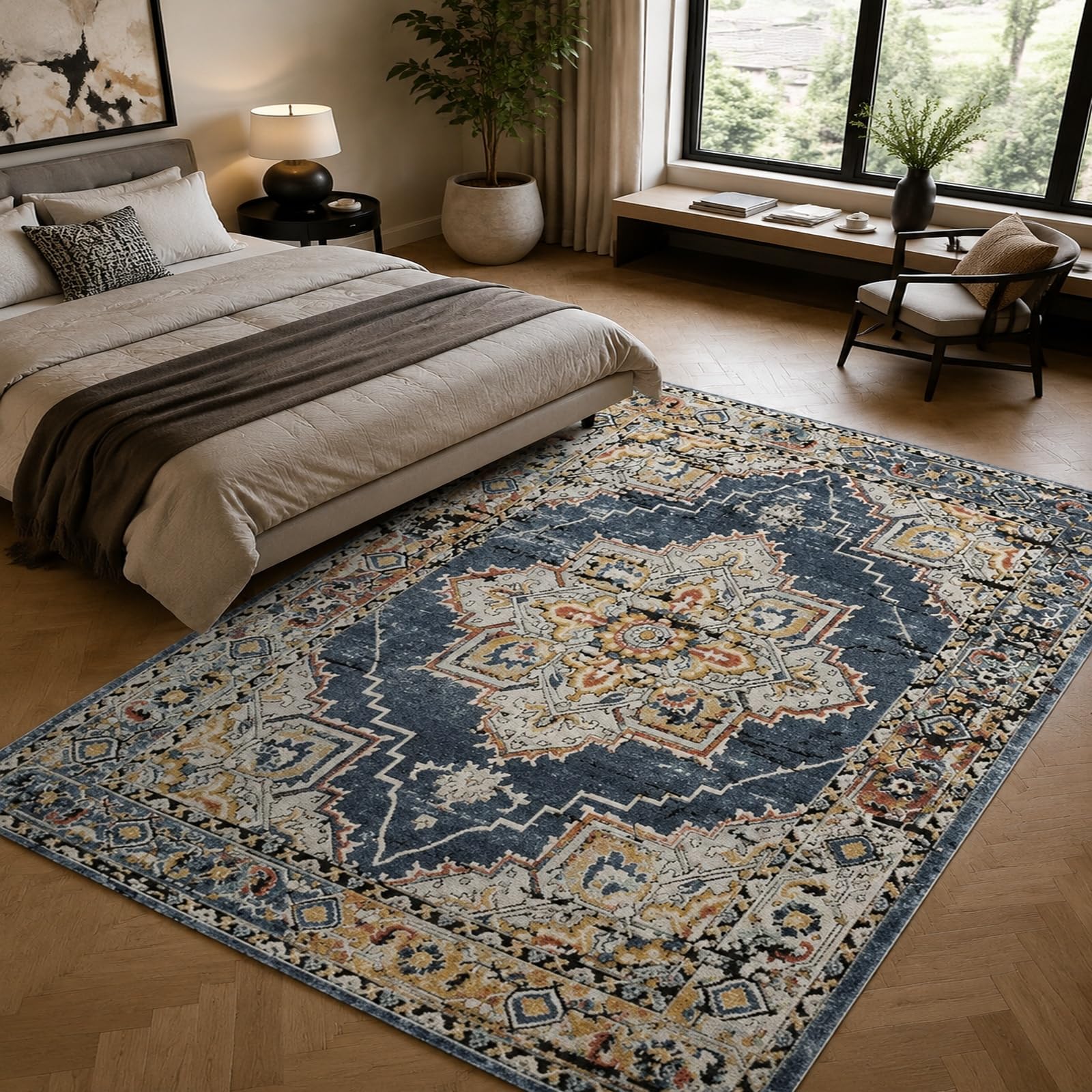Tapis de salon moderne 200x300 cm moquette grand format facile à nettoyer