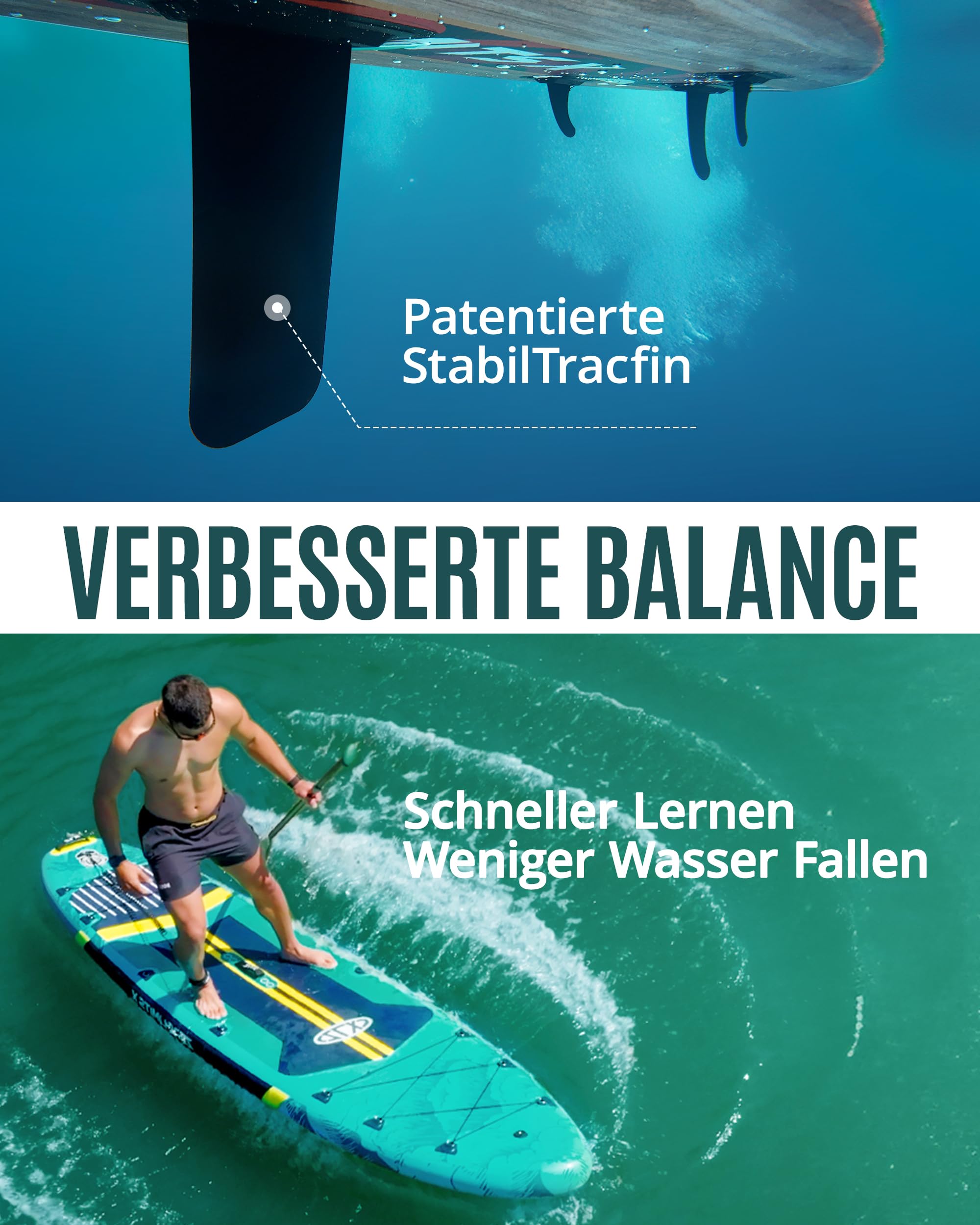ZLX Stand Up Paddling Board 350x89cm,SUP Board Set,Stand Up Paddle mit Einzigartige Mittelfinne,Rutschfester Deckpad,Standup Paddle Board 250kg Tragkraft,für Erwachsene,Anfänger,alle Könnensstufen