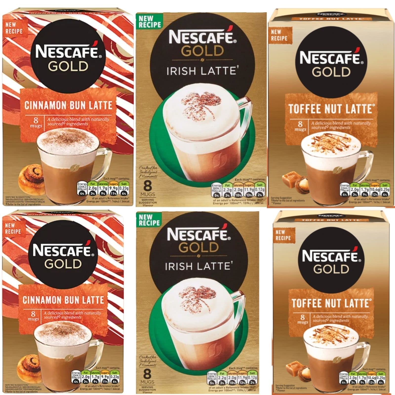 Buy Toffee Nut Latte x16 Sachets Irish Latte x16 Sachets Cinnamon Bun