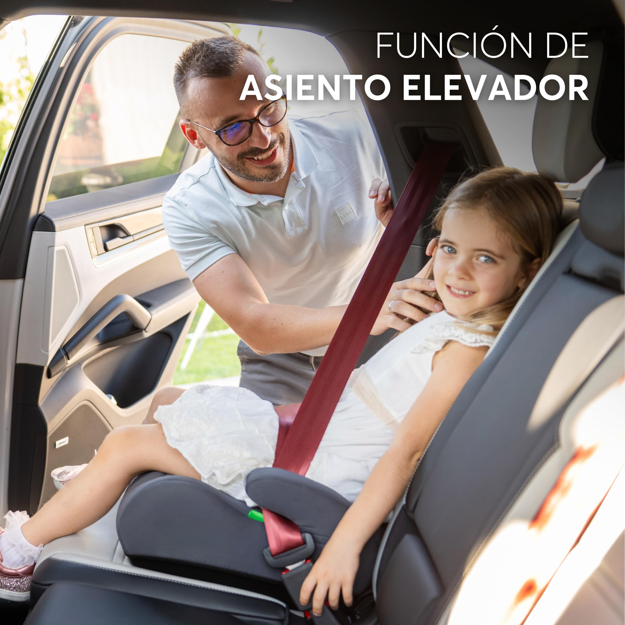 KikkaBoo Silla Coche Grupo 3 (15-36 kg, 100-150 cm) i-AID, Silla Para Niño sin ISOFIX, i-Size, De 3,5 a 12 Años, 13 Posiciones Reposacabezas, Gris — view 4