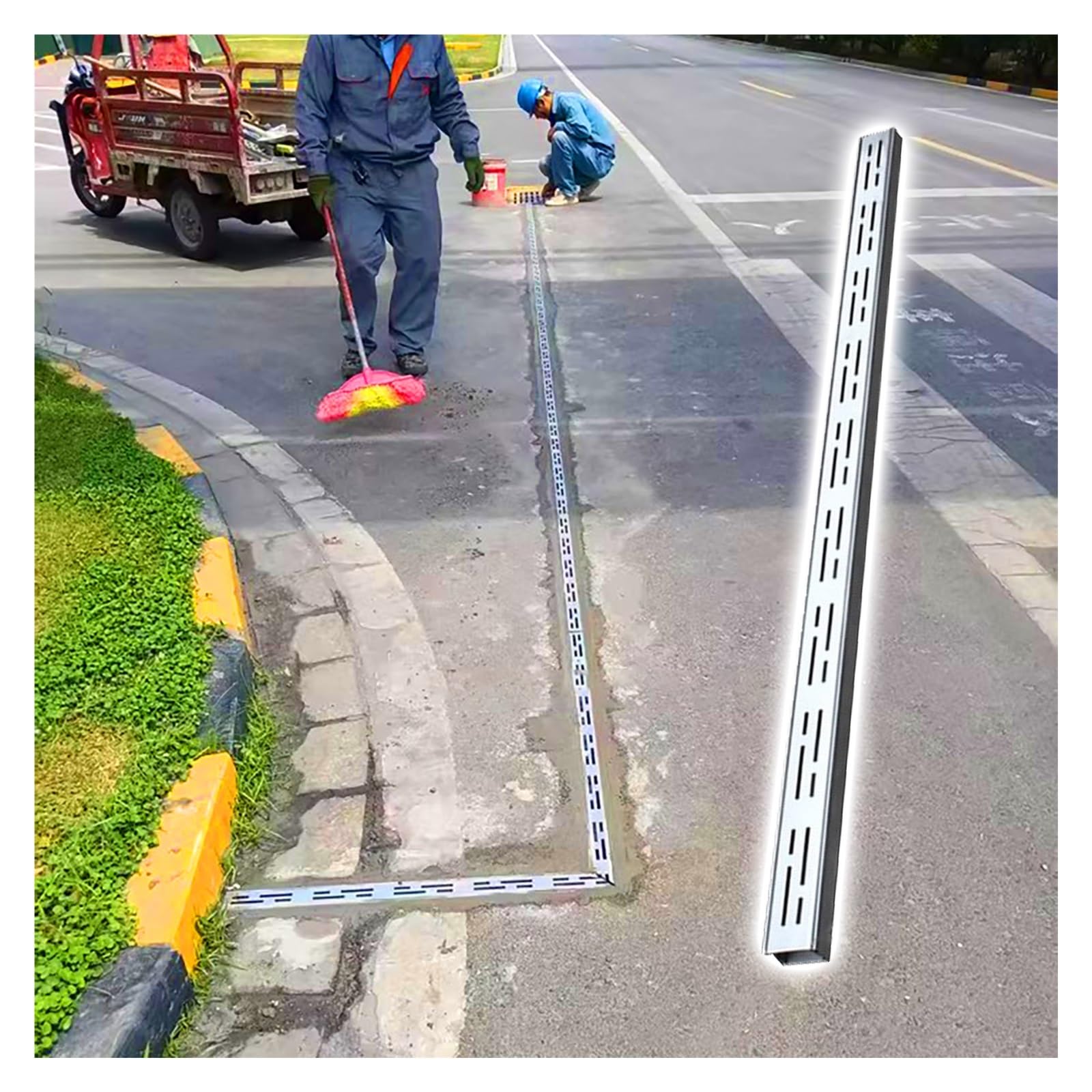 GLDYTVF Modular Stainless Steel Drainage System - 20 Pack Narrow Channel Grates for Driveway, Garage, Sidewalk, Pool Deck - 5x5cm/2x2 Grate Solutions for Efficient Outdoor Drainage