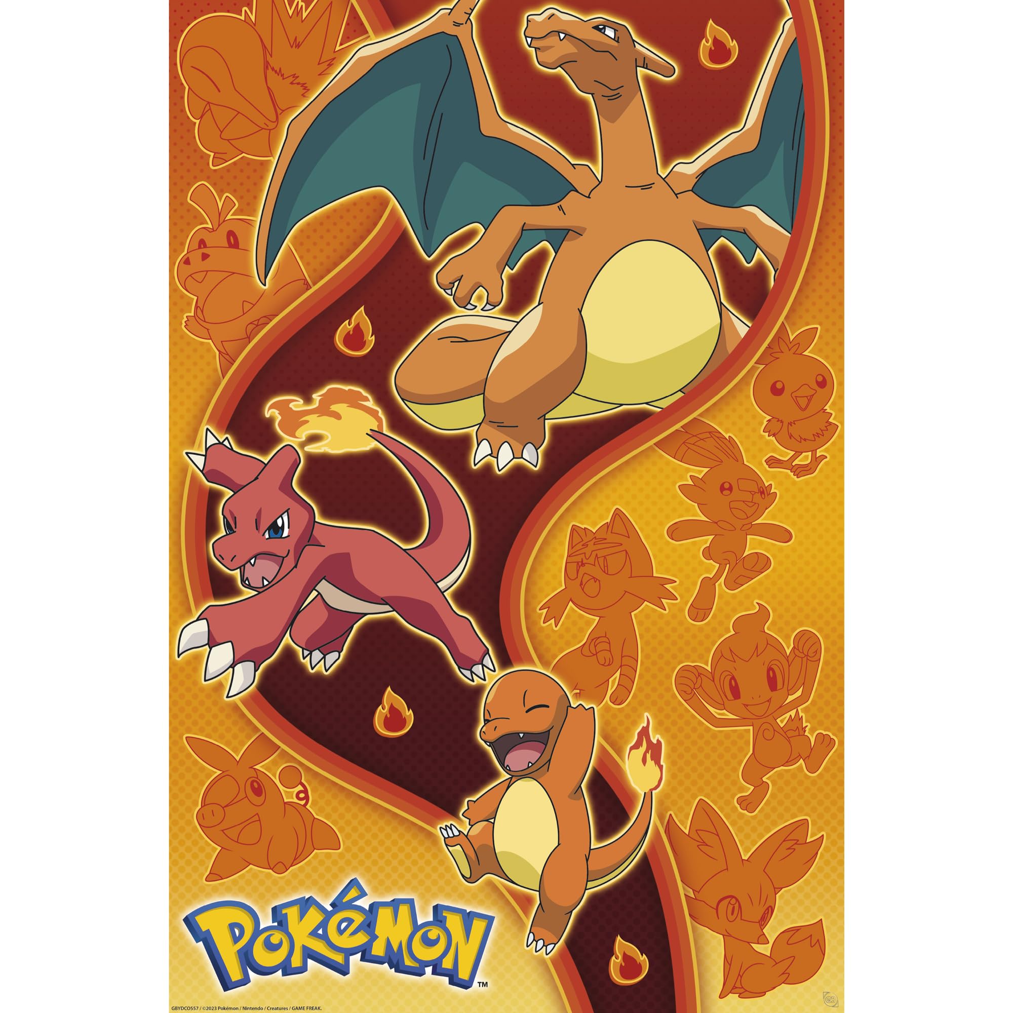 Abystyle Multicolour Gb Eye Pokémon Fire Type 61 X 91.5Cm / 24.2 X 35.8 Inches Maxi Poster - Shipped Rolled - Art Poster - Wall Posters - Posters & Prints