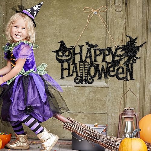 Miniatura 5 de Decoración para colgar en la puerta del porche delantero del hogar de Halloween, 5 carteles de papel para fiesta, murciélagos, fantasmas