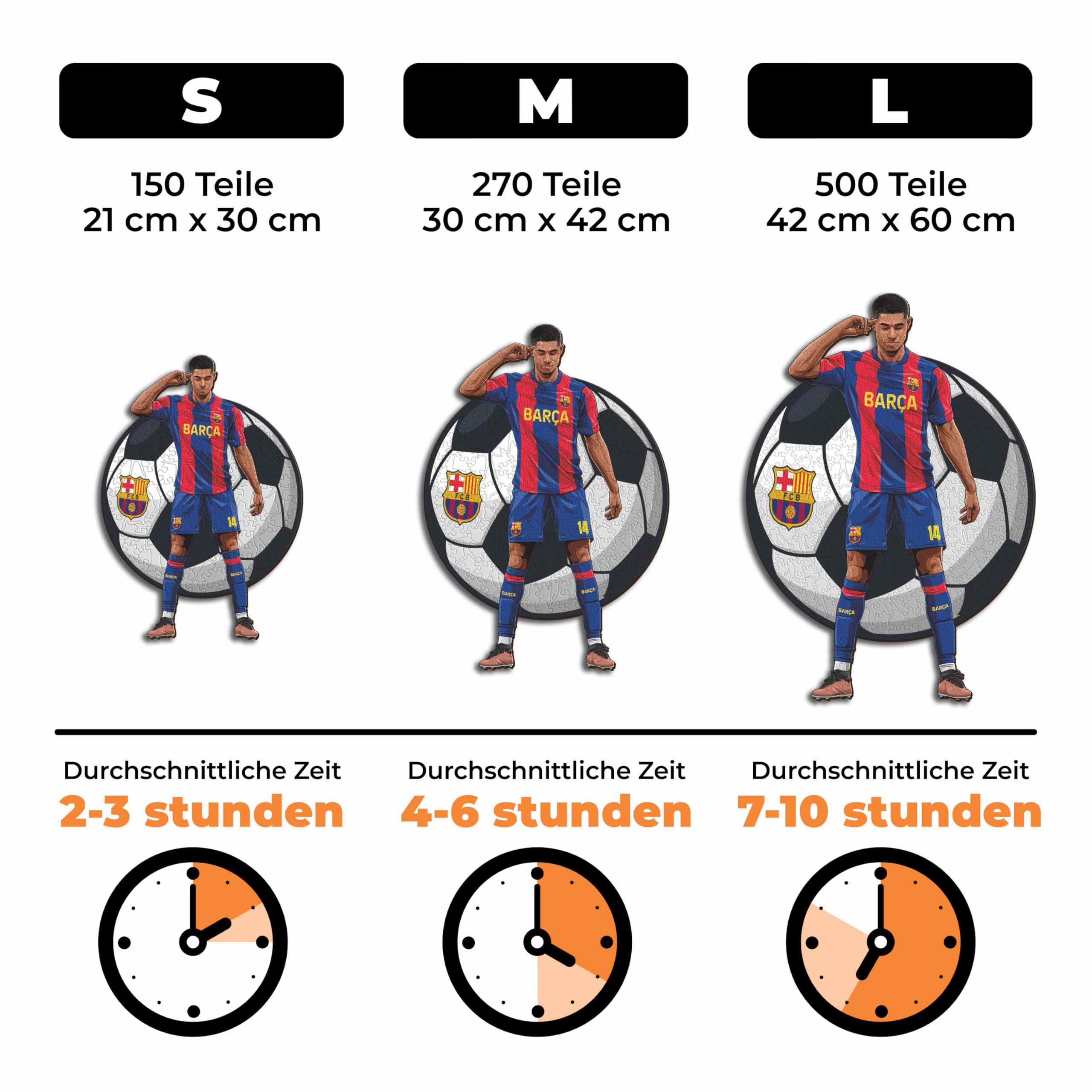 Iconic Puzzles - Barcelona, ​​​​Marcus Rashford, offiziell Lizenziertes Holzpuzzle, 100% nachhaltig, Geschenk für Erwachsene und Kinder… – Ansicht 4