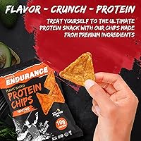 Vista 3 de Natural Endurance Chips de proteína - Chips bajos en carbohidratos, aperitivo alto en proteínas, proteína vegana con aceite de aguacate, 14 g