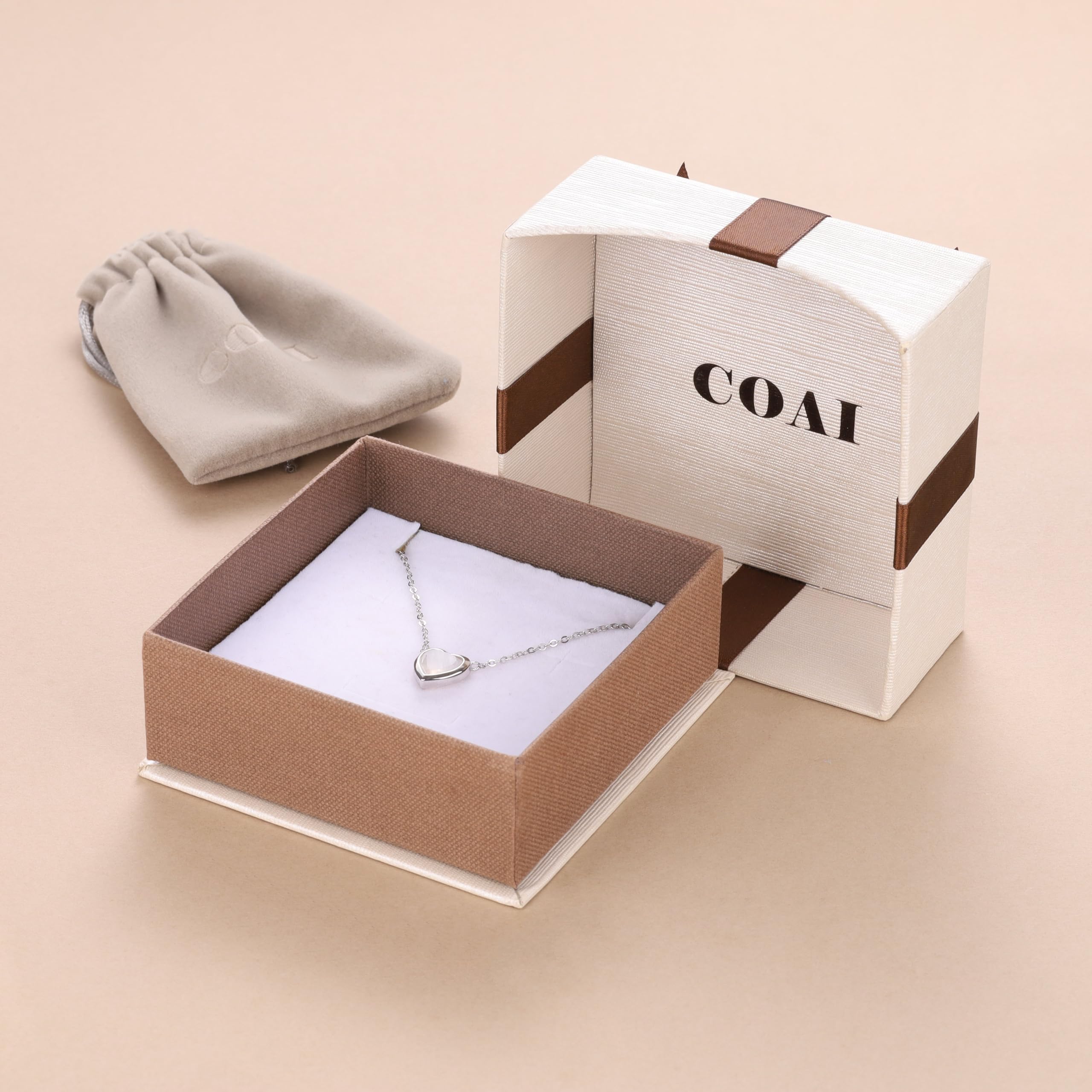COAI Collar para Mujer de Plata de Ley con Colgante de Piedra de Luna Natural