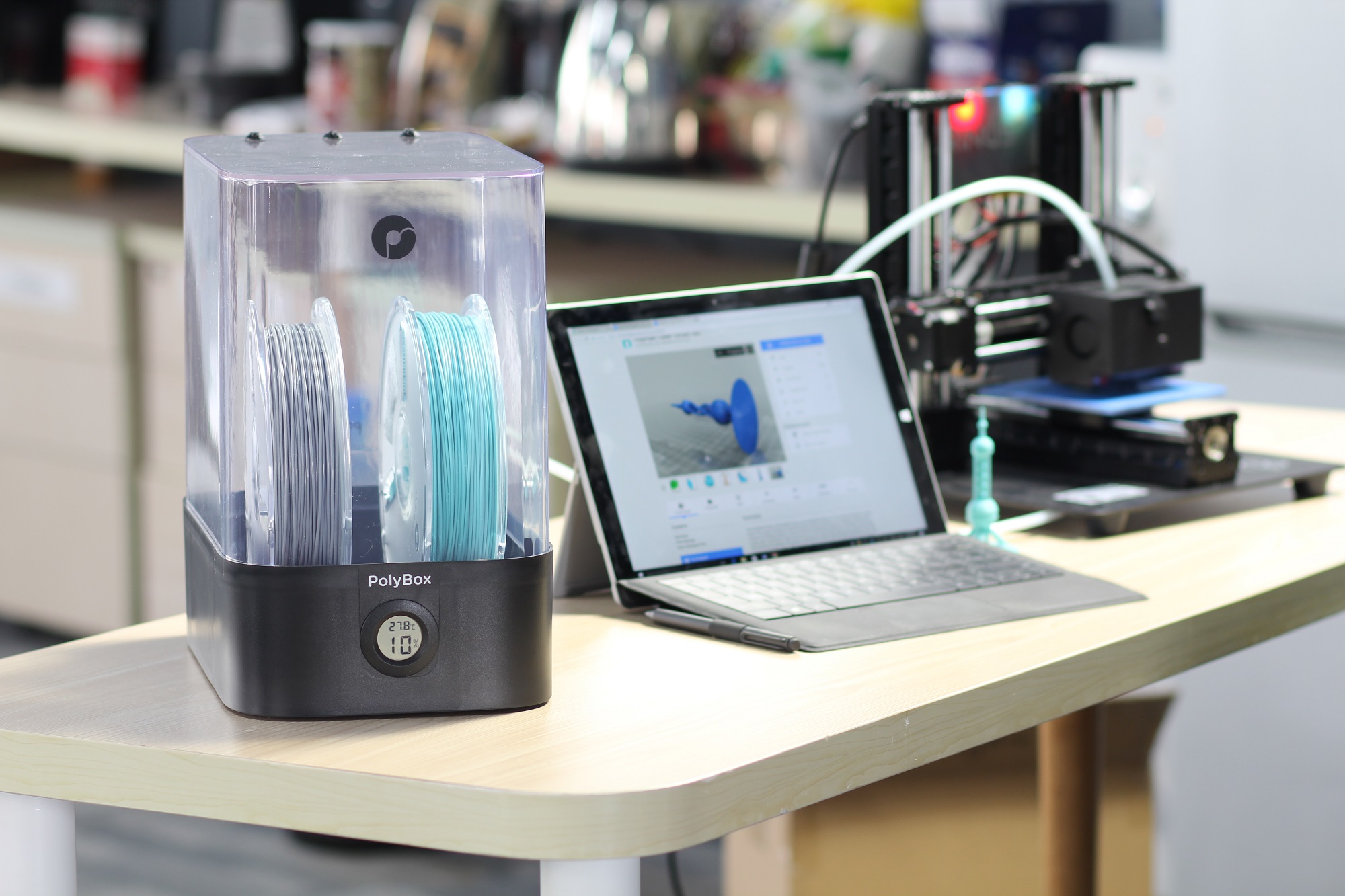 Image of Polymaker PolyBox Edition II - Airtight 3D Printer Filament Storage Box for 1kg /3kg Spool | Print Directly from Box | Moisture-Proof Container | Fits 1.75mm /2.85mm /3.00mm