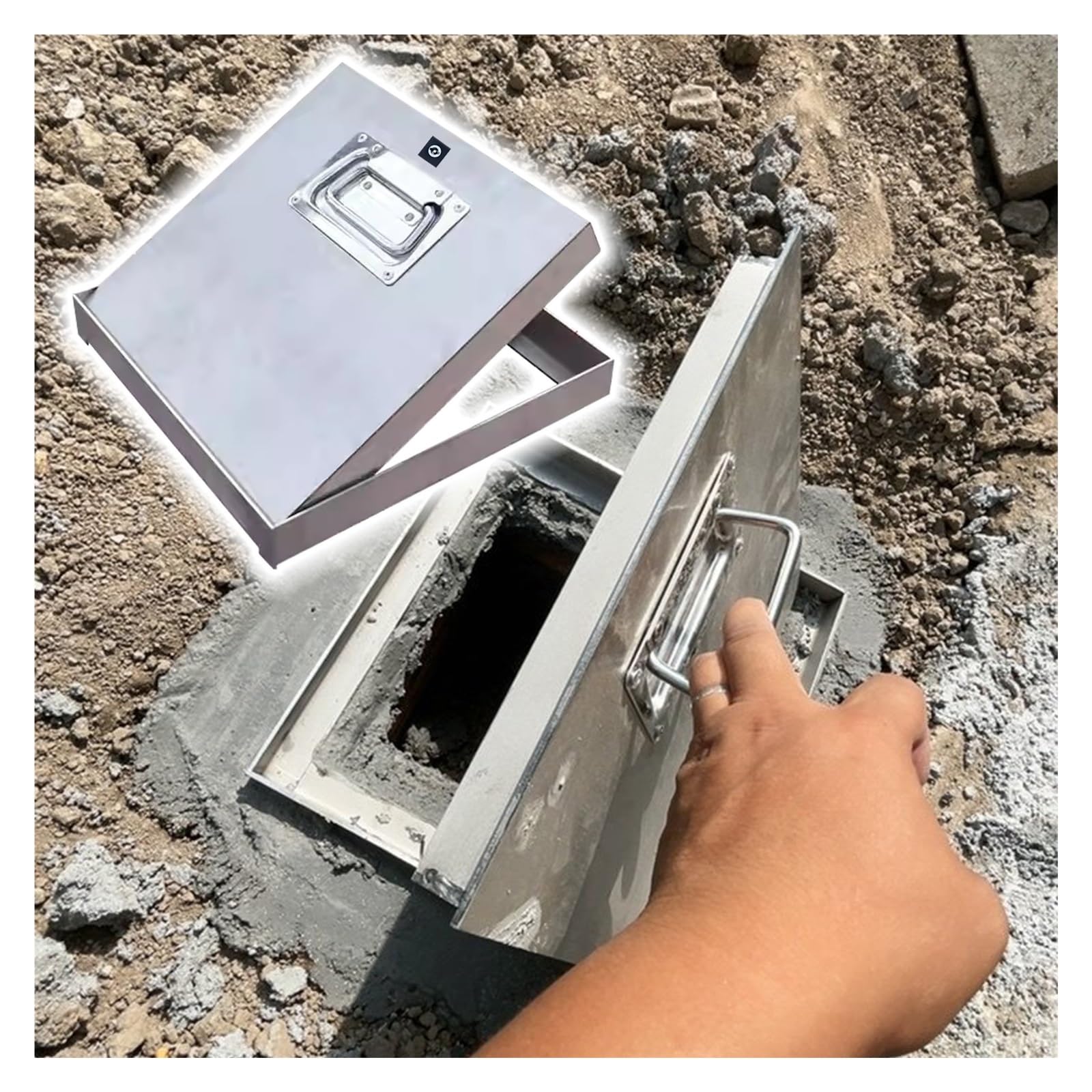 Trappe d'accès au sol renforcée avec couvercle d'entrée à clé