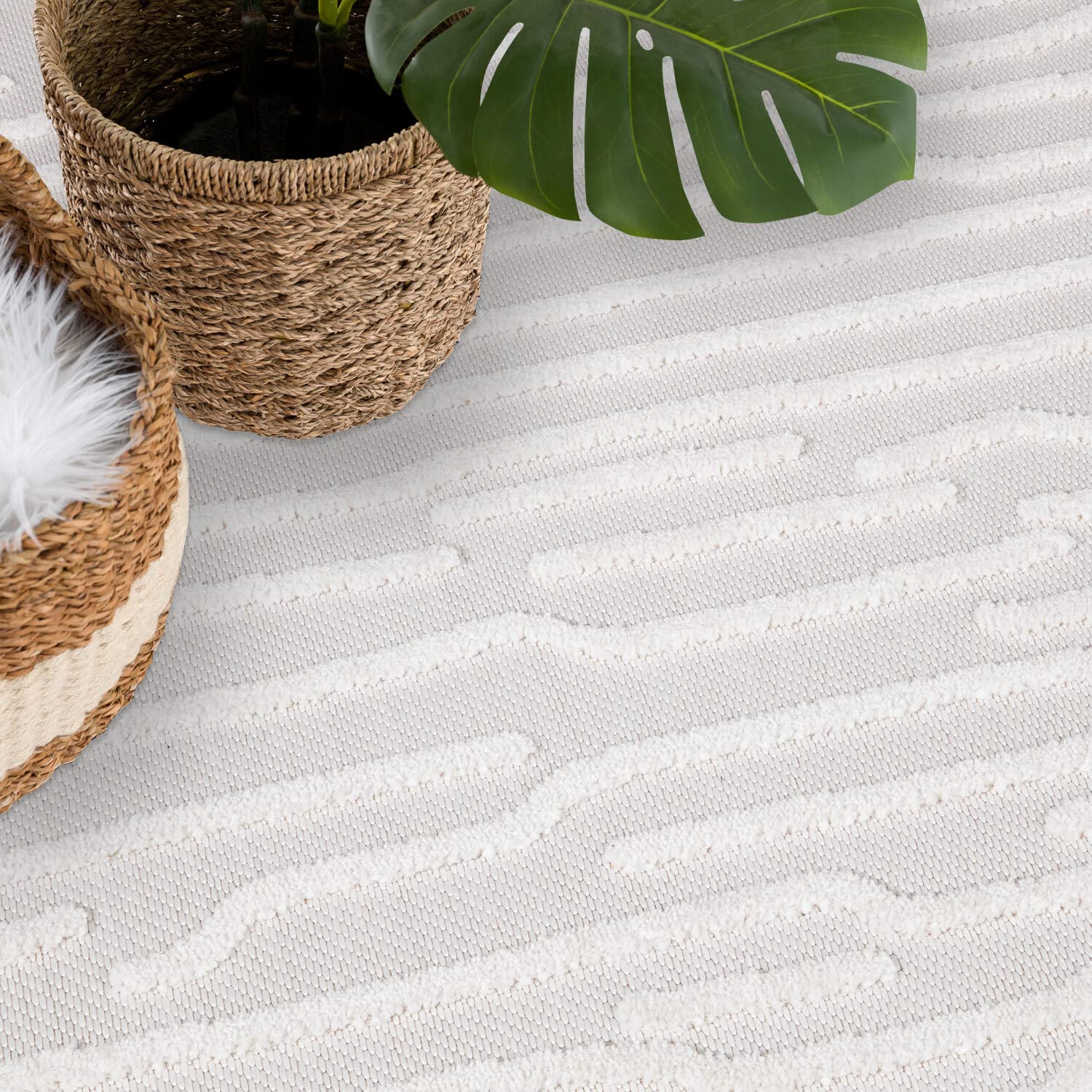 carpet city Tappeto per interni ed esterni, 280 x 380 cm, per interni ed esterni, resistente alle intemperie, per balcone, terrazza, corridoio, cucina, soggiorno, alta profondità, effetto 3D, motivo a