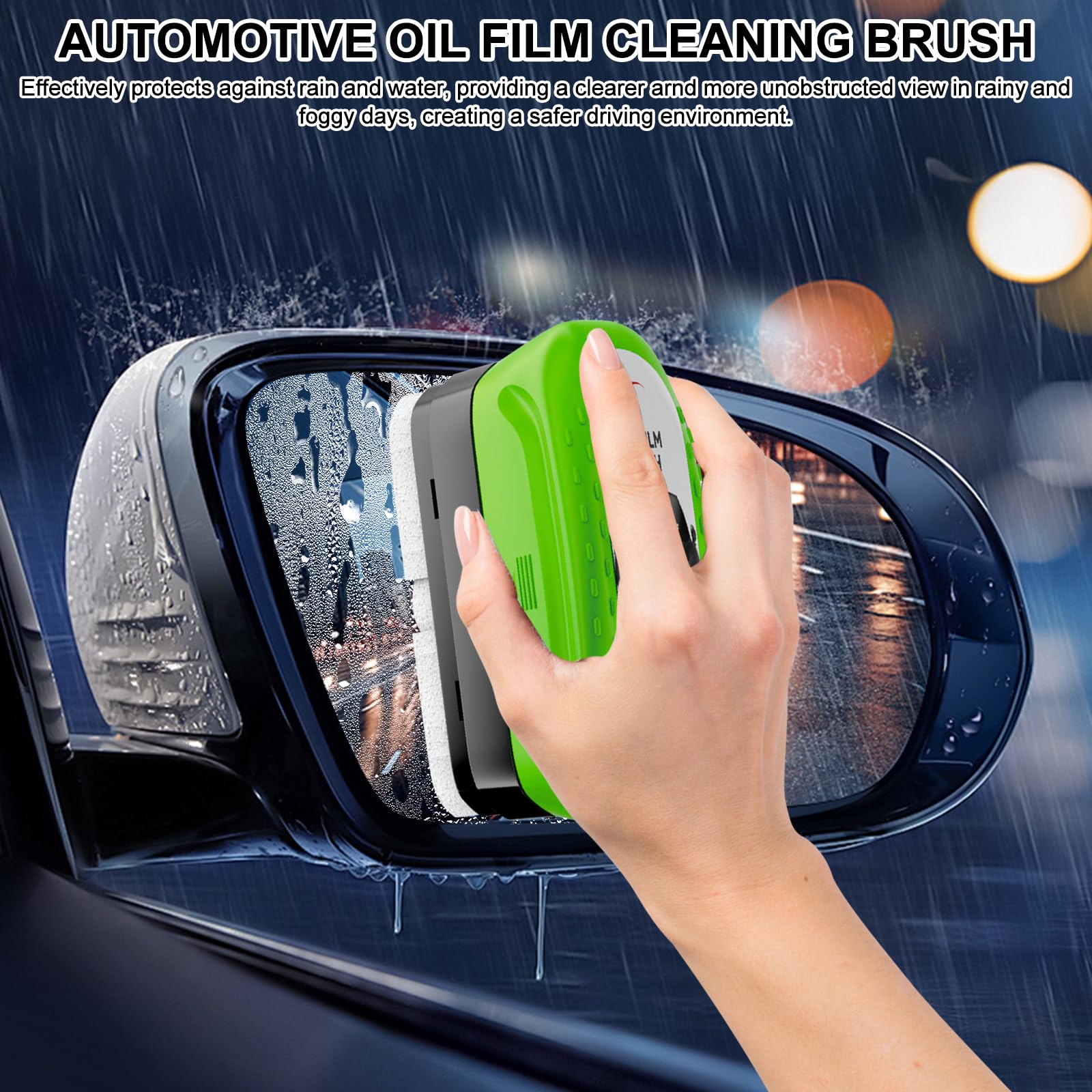 Nettoyant Vitre Voiture, Éliminateur de Film d'Huile Pare-Brise 120ml avec Brosse & Flacons de Recharge 60ml, Nettoyant Pare-Brise Voiture, Vision Claire Sans Traces