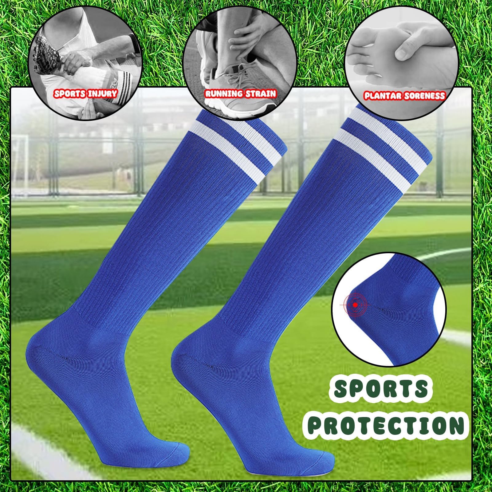 4 Paia Calzettoni Calcio Bambino Unisex,Calzettoni da Calcio Antiscivolo,Calzini da Allenamento Elastici,Fondo Lungo e Spesso,L'allenamento di Calcio, Basket, Corsa, Sport,5-12 Anni