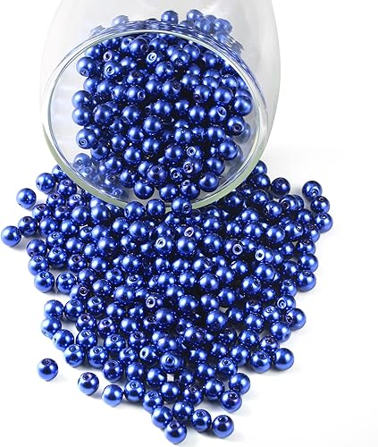 YouLuo 200 cuentas de perlas de vidrio redondas checas diminutas cuentas espaciadoras sueltas para hacer joyas, manualidades, pulseras, collares,