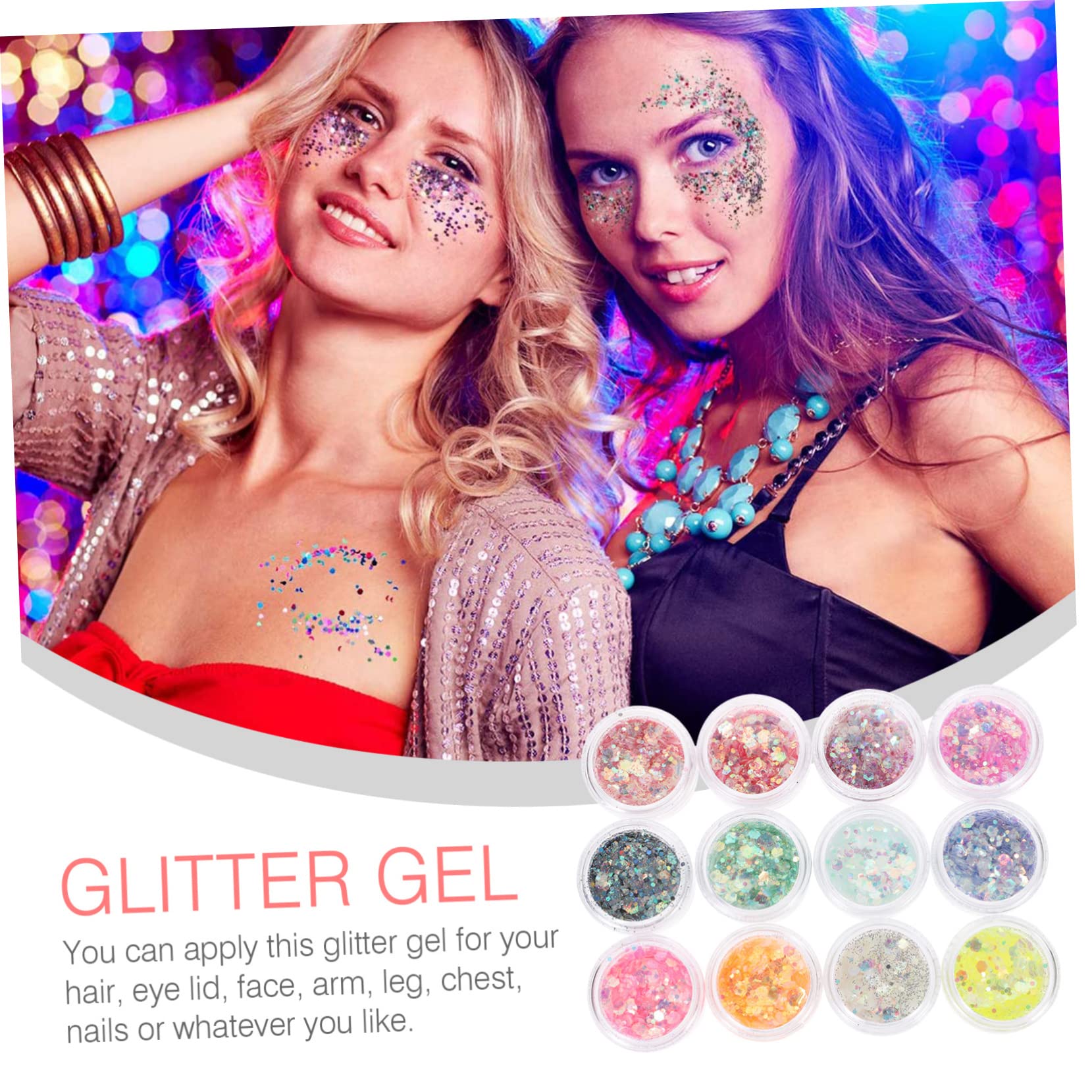POPETPOP 3 Set Di Glitter Per Trucco Alla Moda Per Festival Viso Unghie Glitter Paillettes Glitter Per Corpo Per Feste E *3